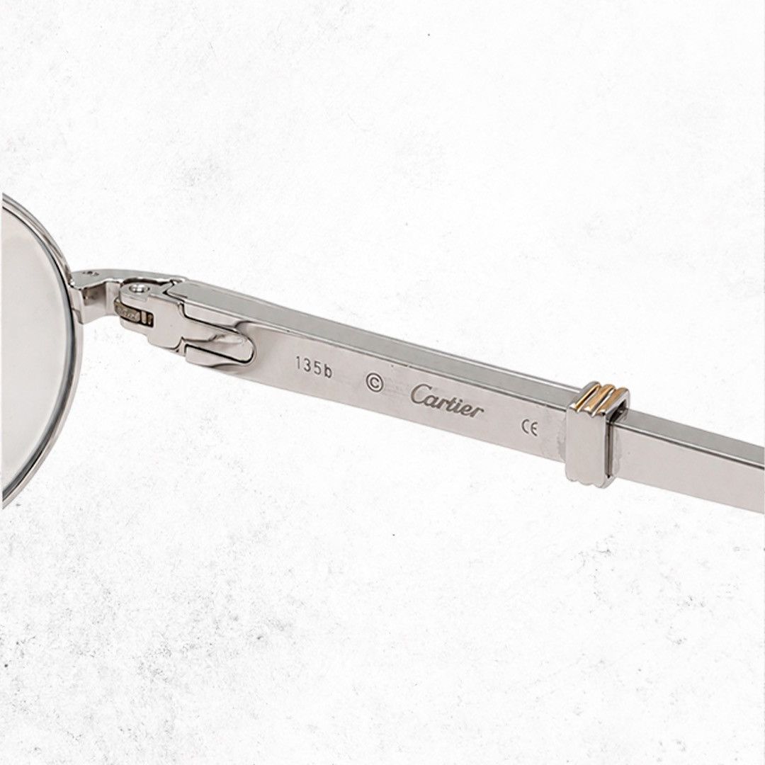 Cartier Cartier Paris 135b Sunglasses Silver Oval Frame Tinted Lenses Size ONE SIZE - 10 Thumbnail