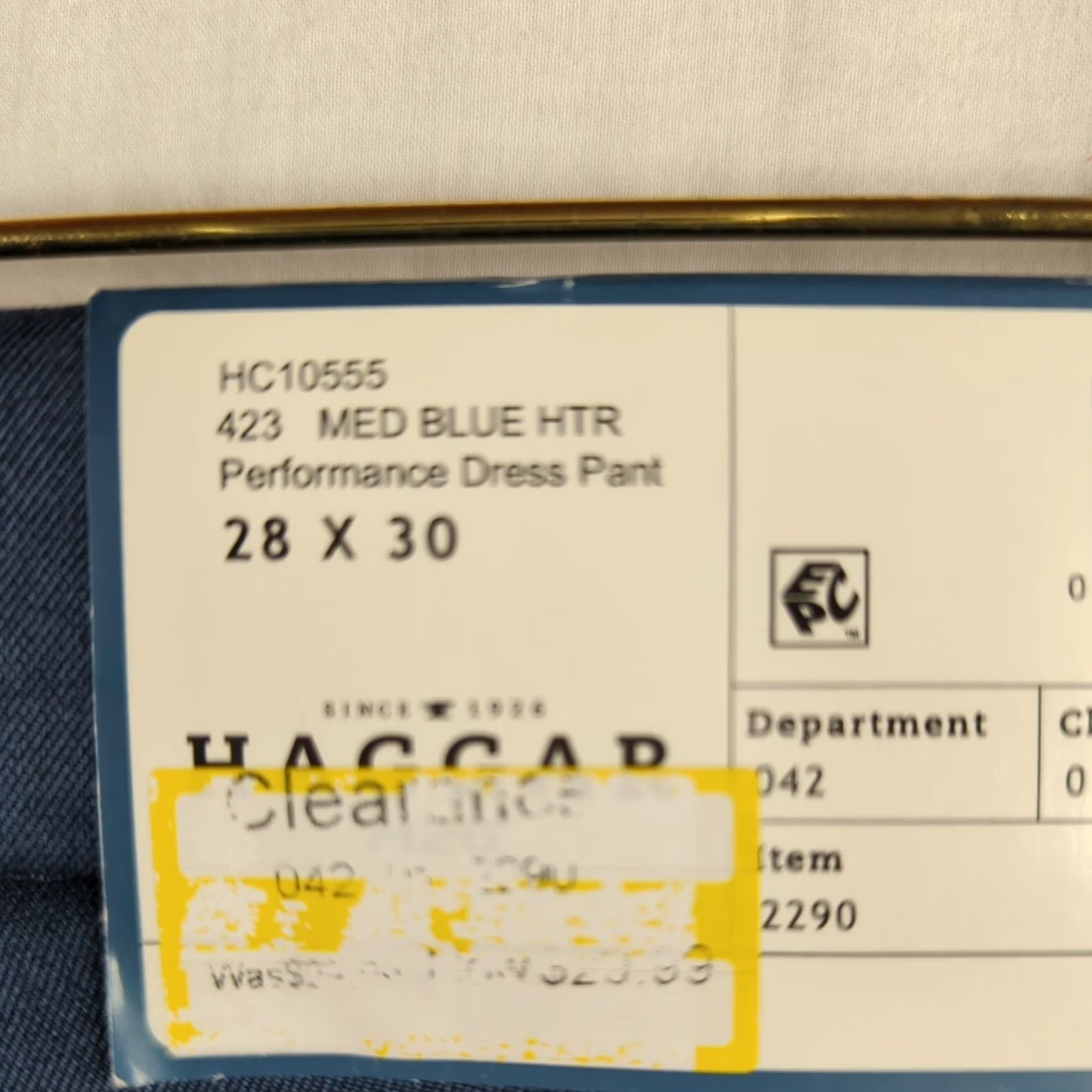 Haggar Haggar H26 Slim Fit Dress Pants Men 28 x 30 Blue No Iron Flat Front Straight Leg 4-Way Stretch Medium Twill Size US 28 / EU 44 - 6 Thumbnail