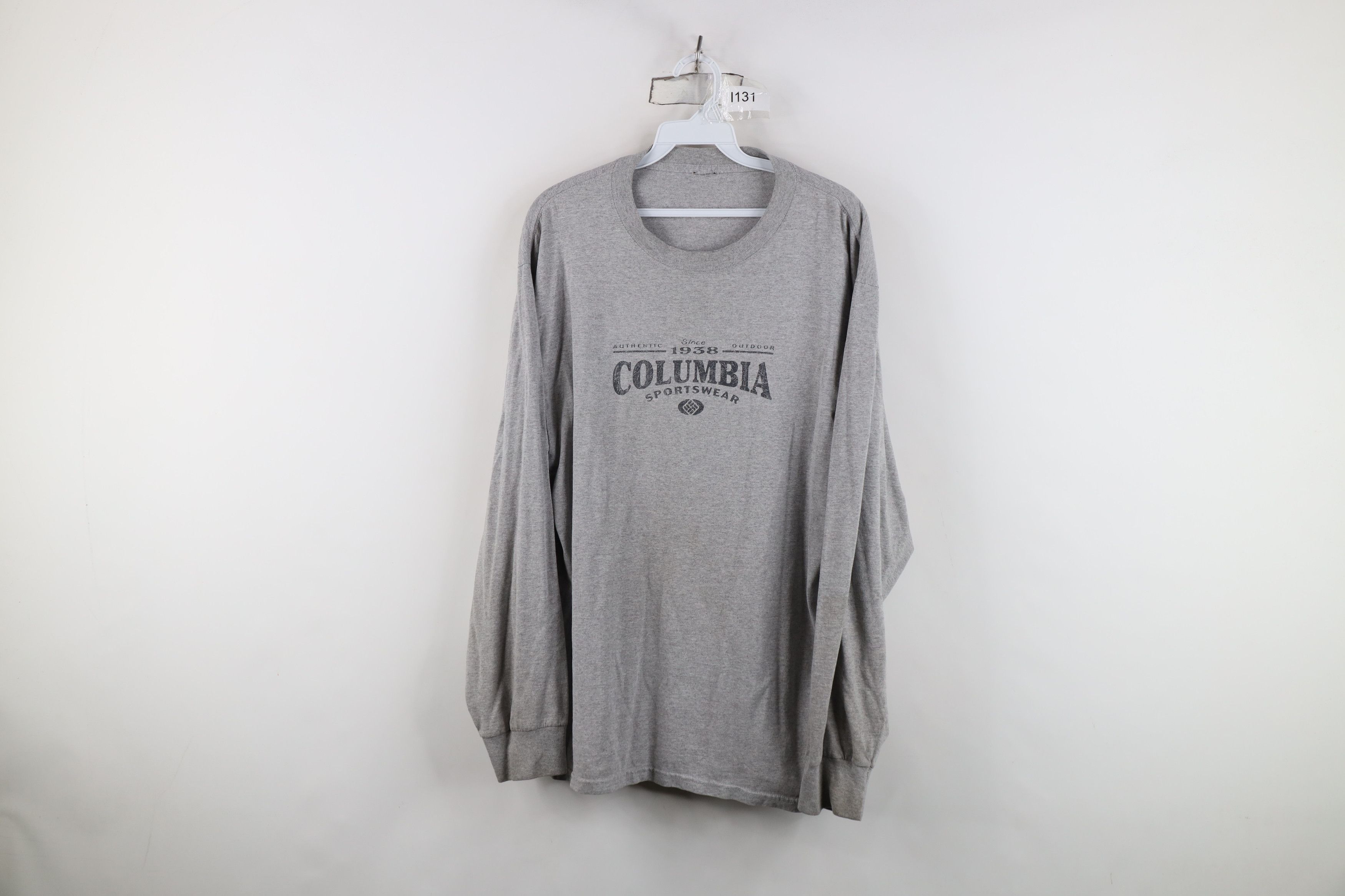 Columbia Vintage Columbia Spell Out Long Sleeve T-Shirt Heather Gray Size US L / EU 52-54 / 3 - 1 Thumbnail