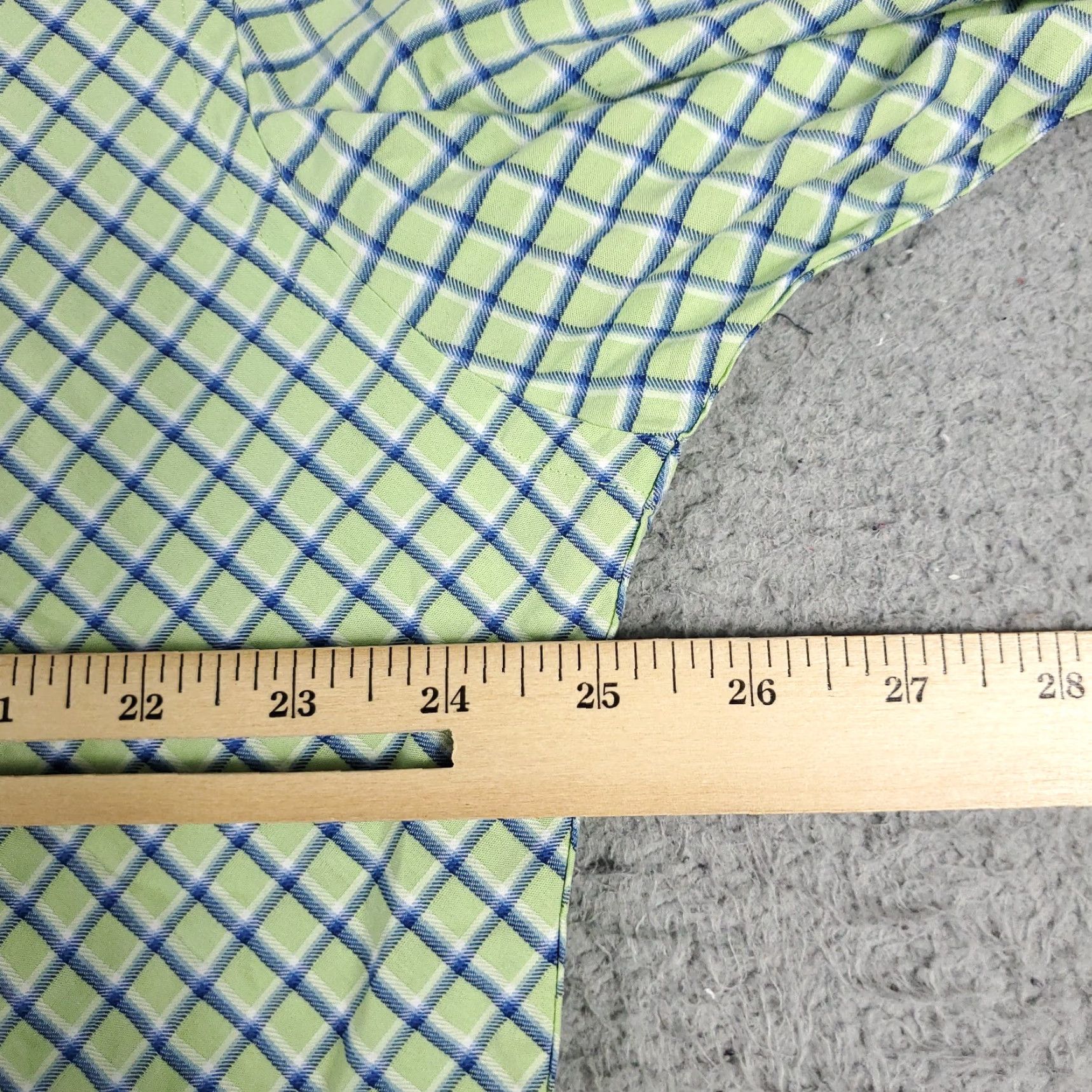 Tommy Hilfiger Tommy Hilfiger Dress Shirt Mens 16.5 Green Check Button Up Long Sleeve Casual Business 100% Cotton Men's Shirt Size 42R - 5 Thumbnail