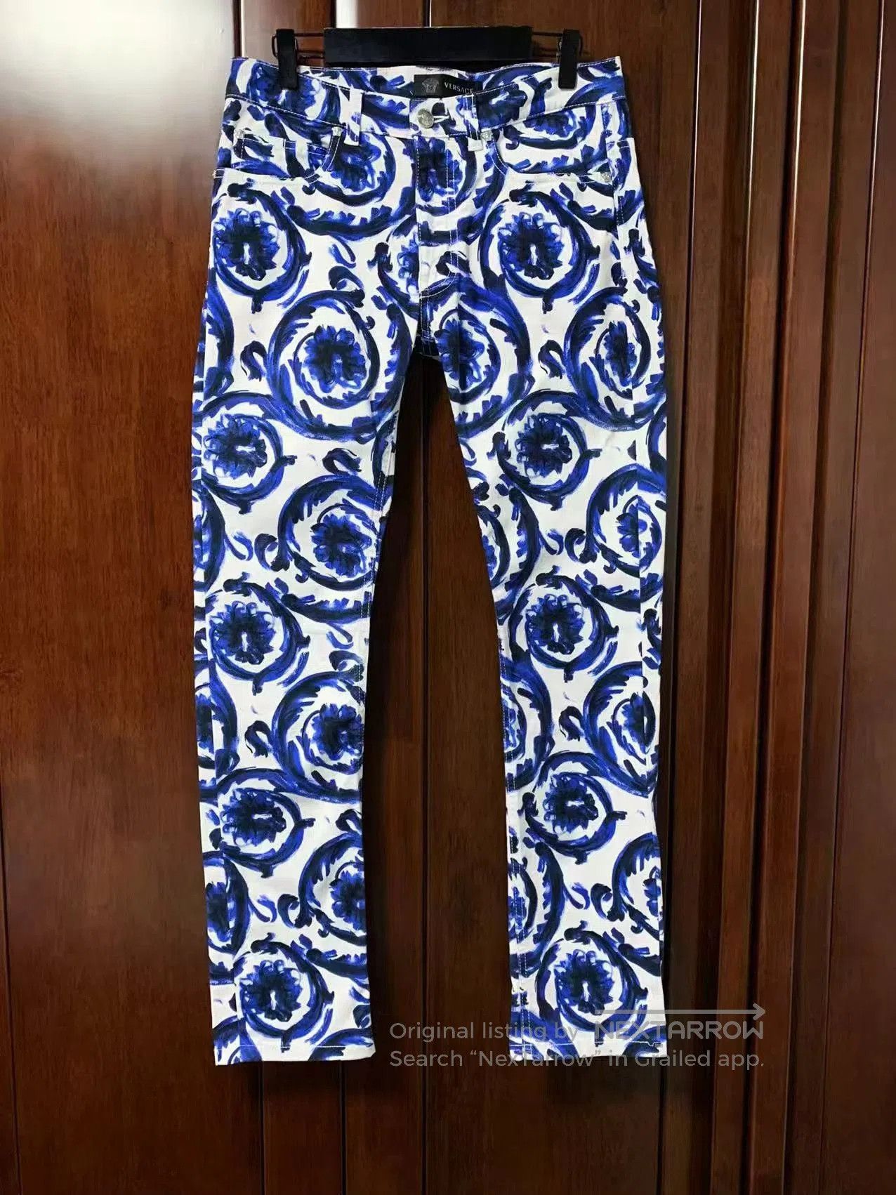 Versace Versace Men's Blue White Print Jeans. Size US 30 / EU 46 - 1 Thumbnail