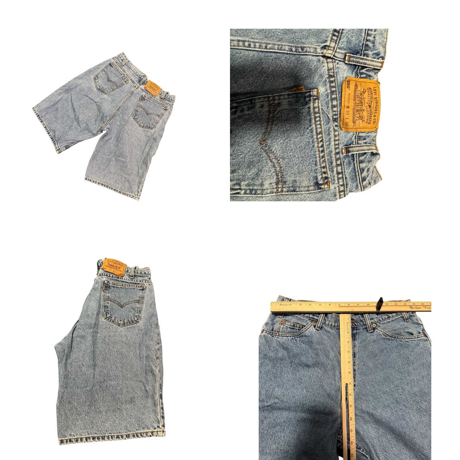Levi's VINTAGE Levi’s 550 Orange Tab Relaxed Fit Denim Shorts Men’s 33 USA Made 90s Size US 33 - 8 Thumbnail