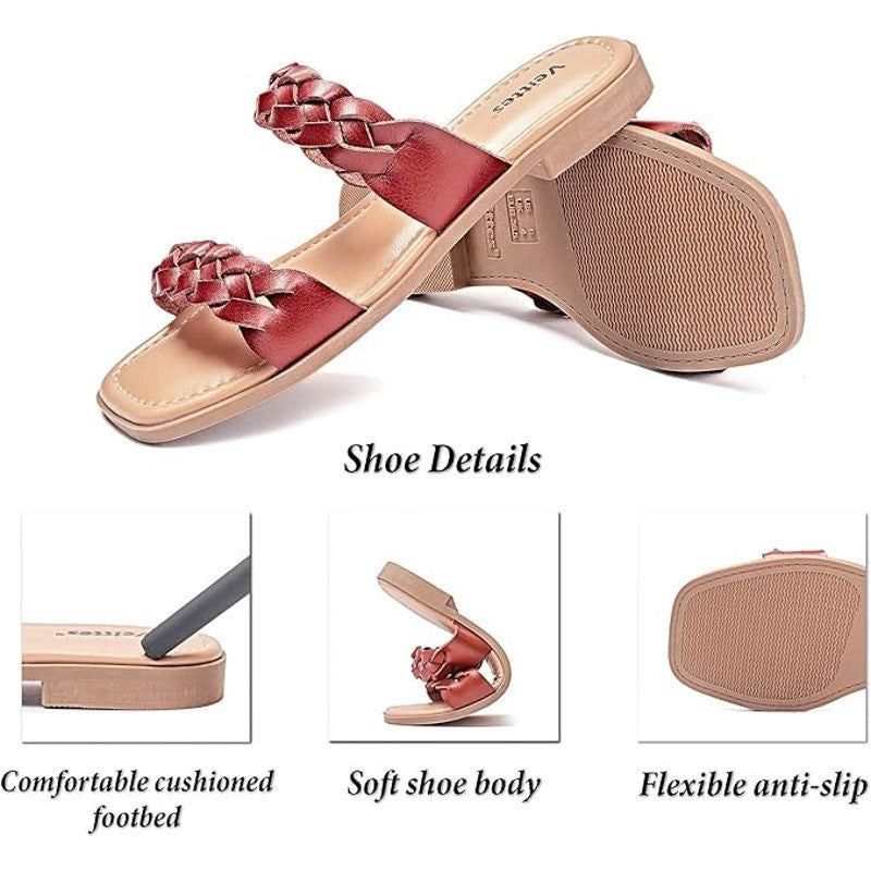 Other Veittes Women's Size 9.5 Brown Faux Leather Slide Sandals Size US 9.5 / IT 39.5 - 3 Thumbnail