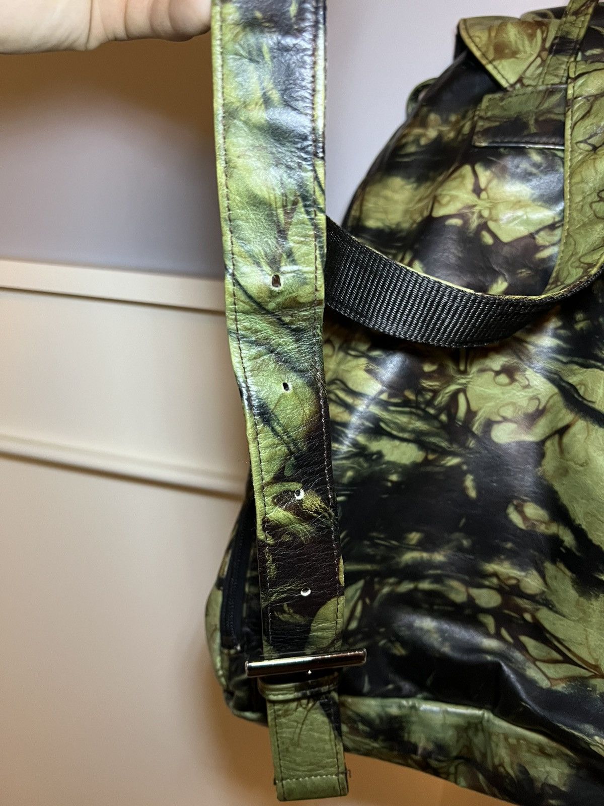 Jean Paul Gaultier Vintage 90s Jean Paul Gaultier Leather Camoflage Backpack Size ONE SIZE - 20 Thumbnail