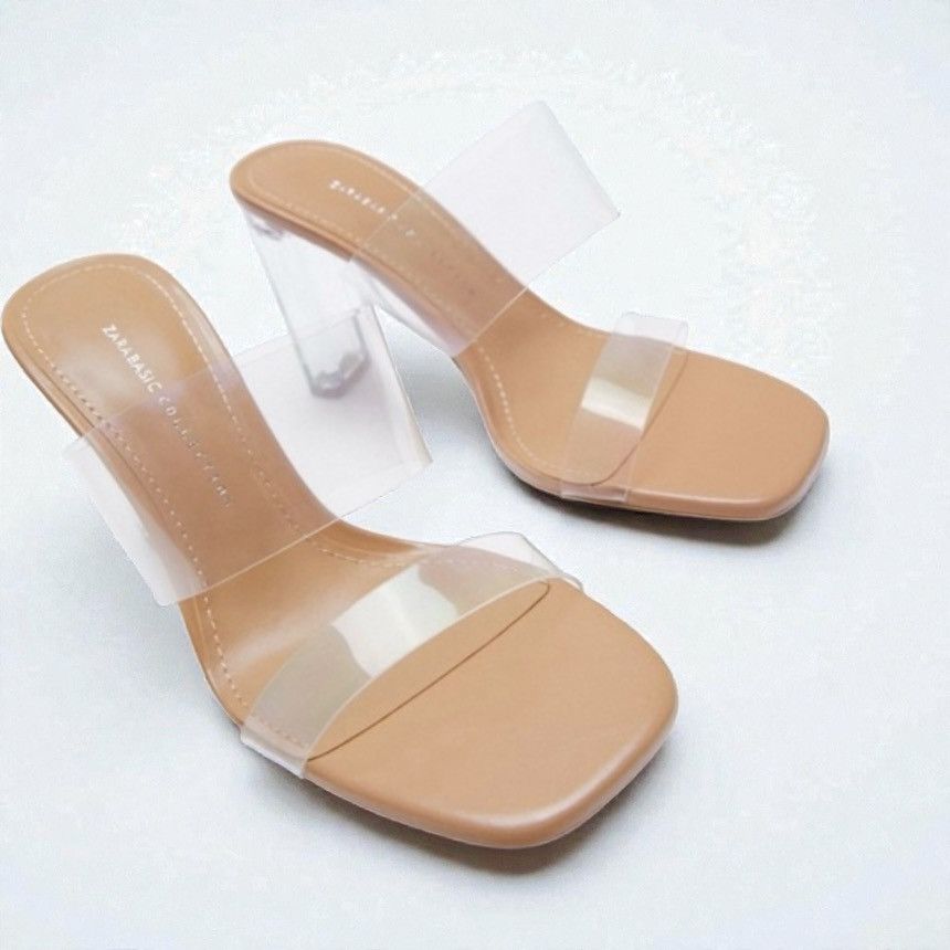 Zara Zara Basics clear heel/clear straps sandals Size US 6.5 / IT 36.5 - 1 Thumbnail