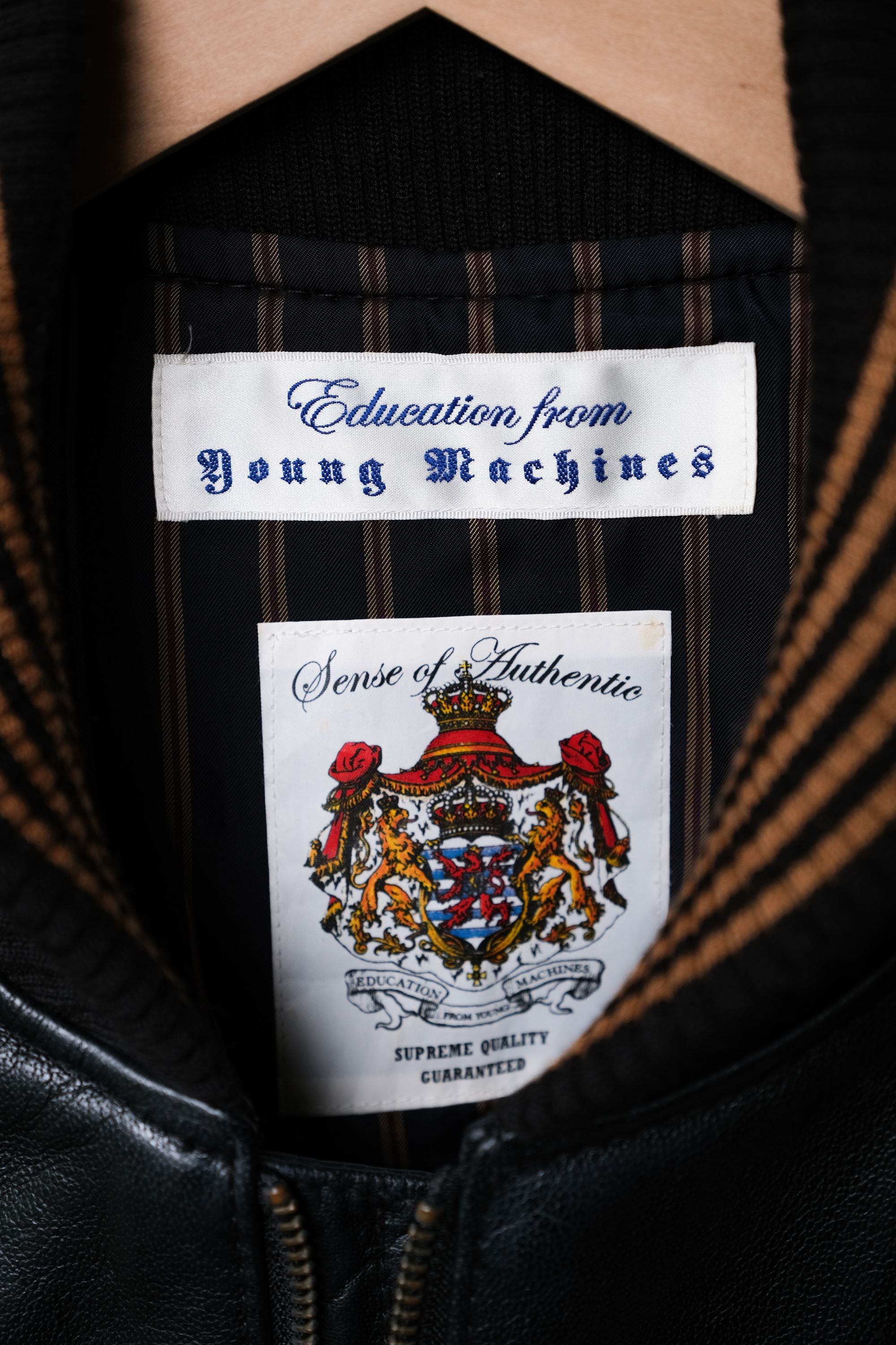 Japanese Brand Education from Young Machines Leather Varsity Jacket Size US M / EU 48-50 / 2 - 2 Thumbnail