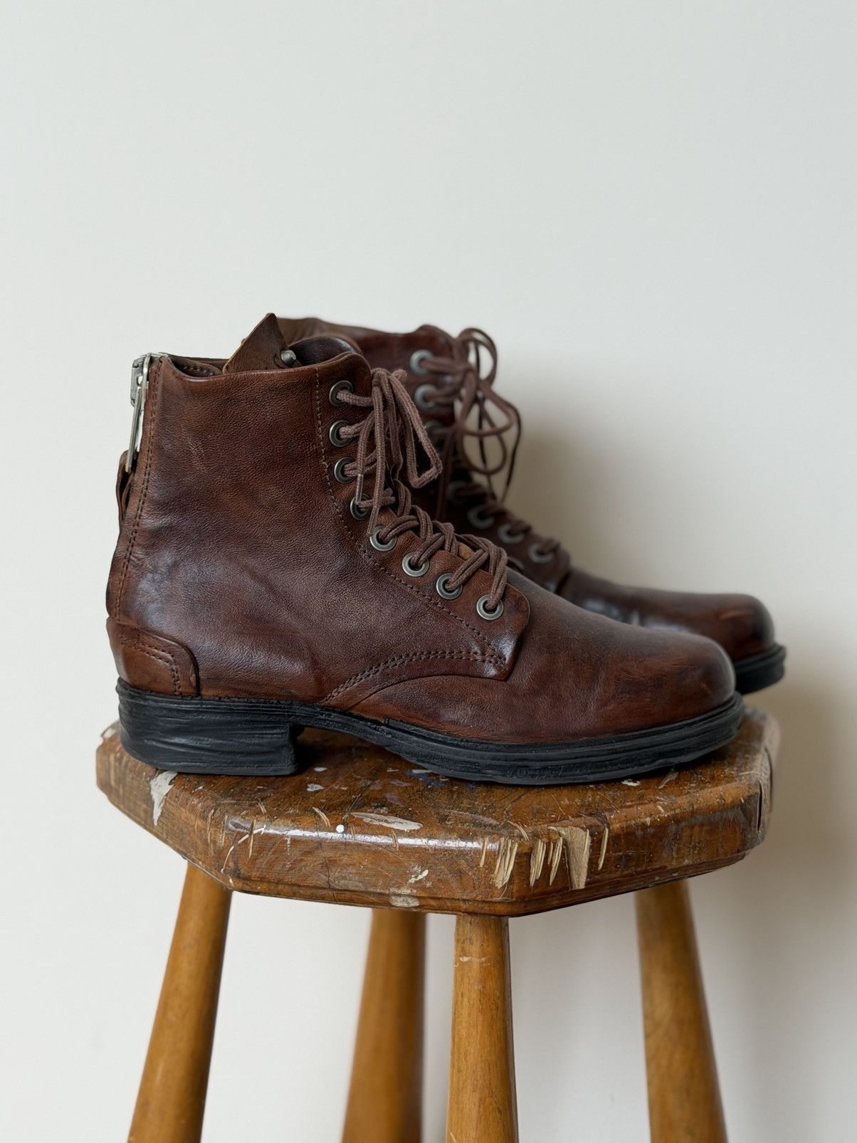 A.S.98 A.S.98 AirStep Guidi Vibe Ankle-Zip Vestern Leather Boots Size US 5.5 / EU 38 - 1 Thumbnail
