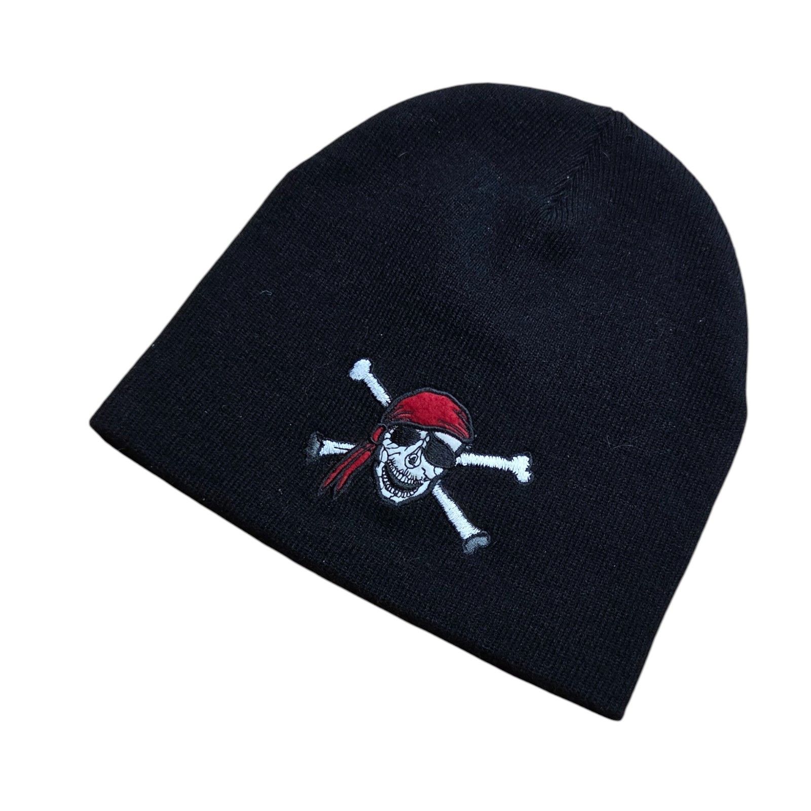 Vintage Pirate Skull Beanie Winter Hat Size ONE SIZE - 2 Thumbnail
