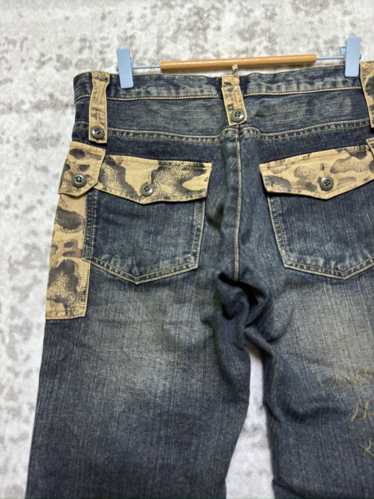 291295=Homme Vintage 291295=Homme Multi Pocket Flare Denim Camo Size US 32 / EU 48 - 11 Thumbnail