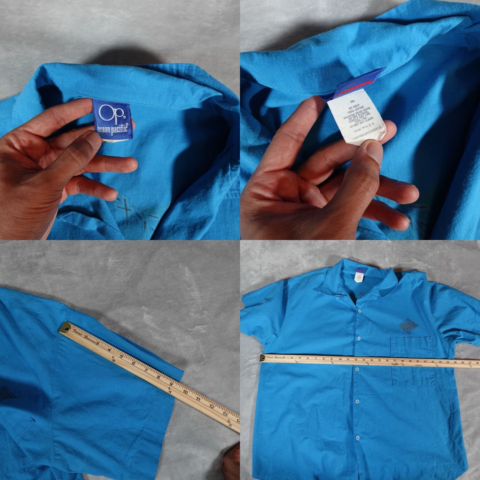 Ocean Pacific VINTAGE Ocean Pacific Graphic Print Button-Up Shirt Mens Large Blue 80s Size US L / EU 52-54 / 3 - 8 Thumbnail