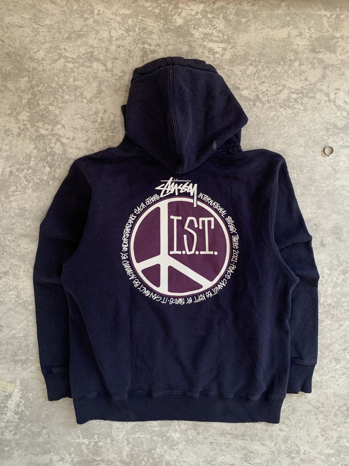 Stussy STUSSY PEACE I.S.T NAVY HOODIE Size US XL / EU 56 / 4 - 1 Thumbnail
