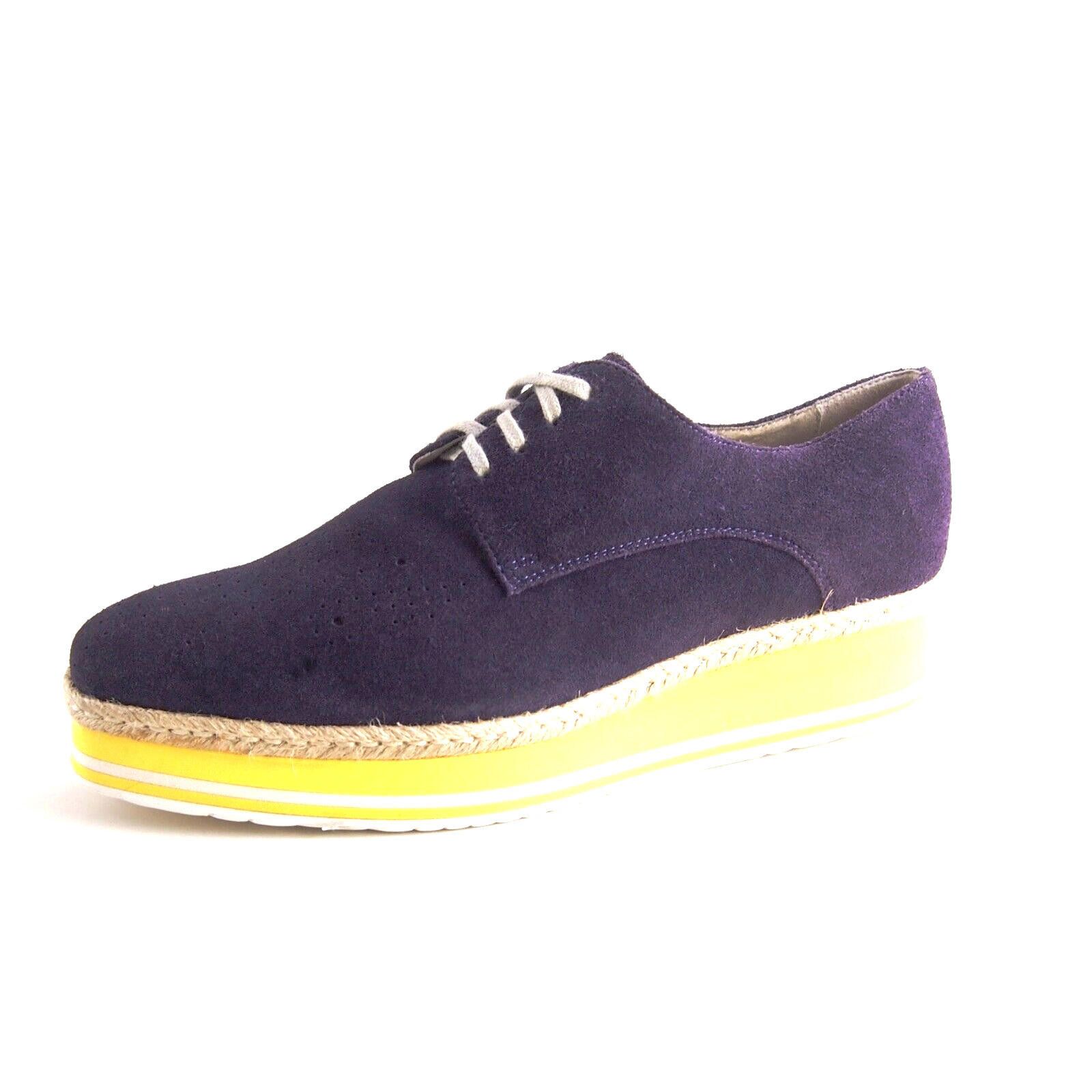 Designer Gino Rossi Platform Oxford Lug Sole Purple Suede EU 39 US 9 Size US 9 / IT 39 - 1 Thumbnail