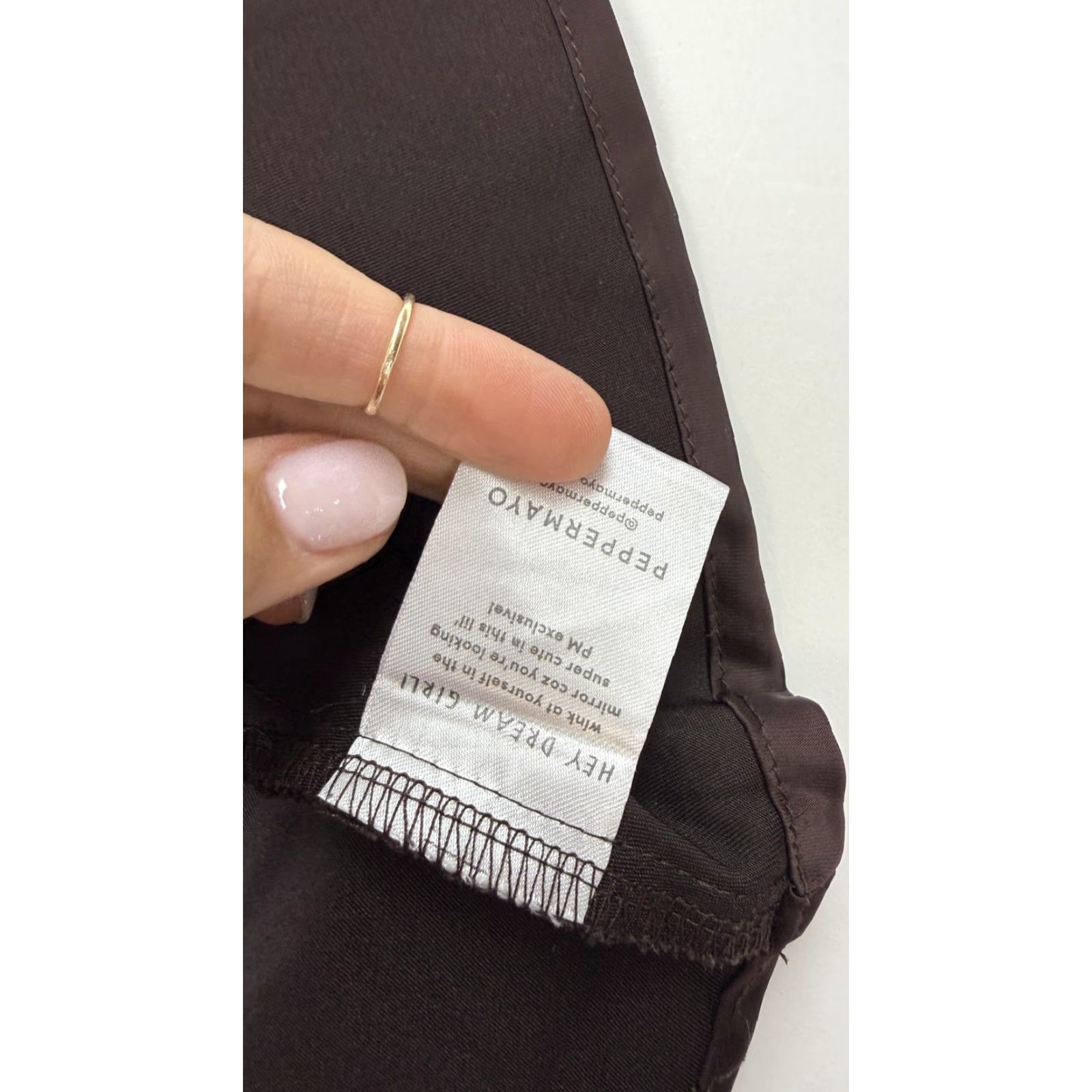 Vintage Peppermayo Dress Womens 4 Brown Halter Cutout O-Ring Mini Satin Party Tie Back Size S / US 4 / IT 40 - 5 Thumbnail