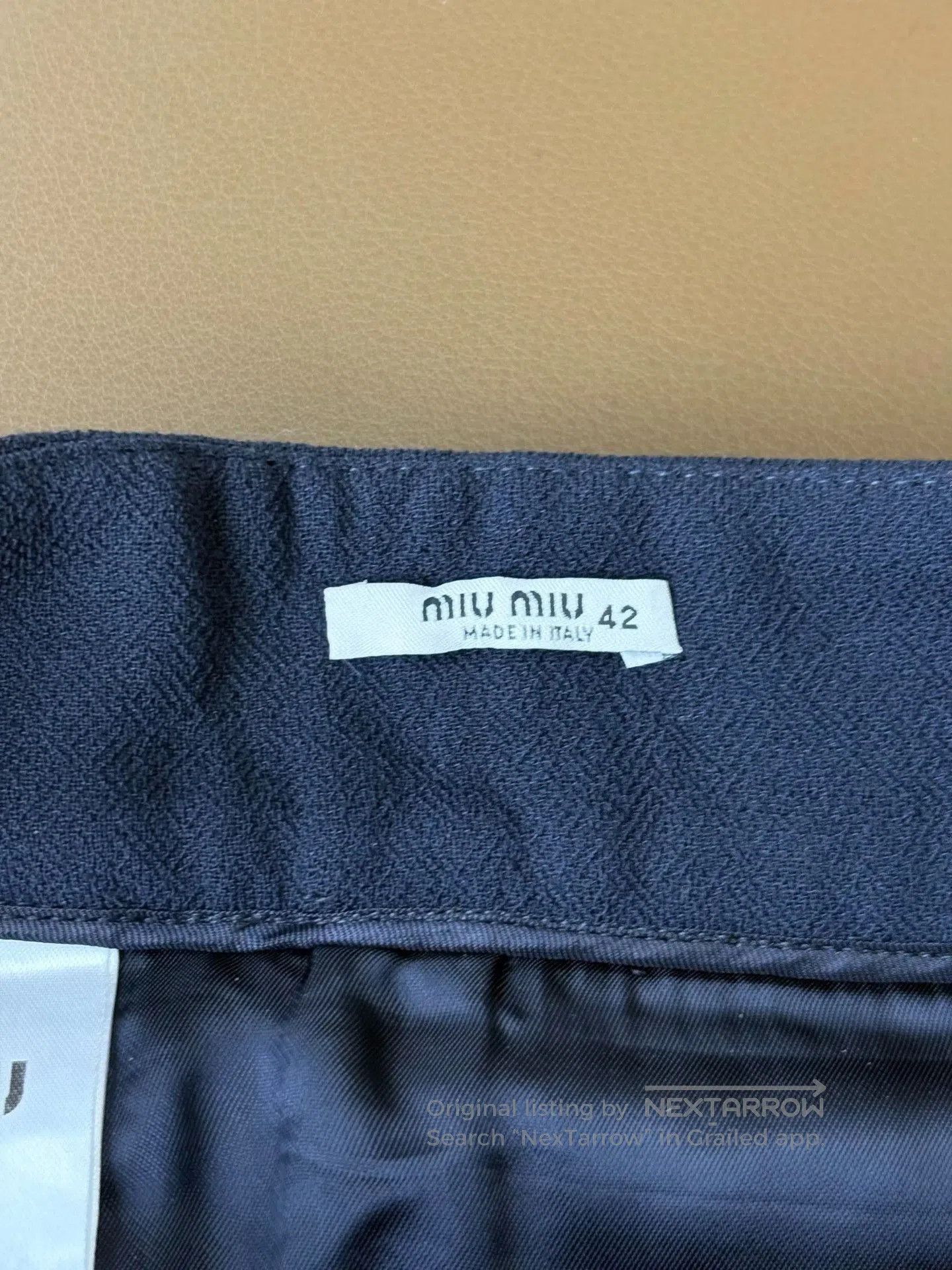Miu Miu Miumiu Navy Wool A-Line Skirt IT42. Size 41" - 5 Thumbnail