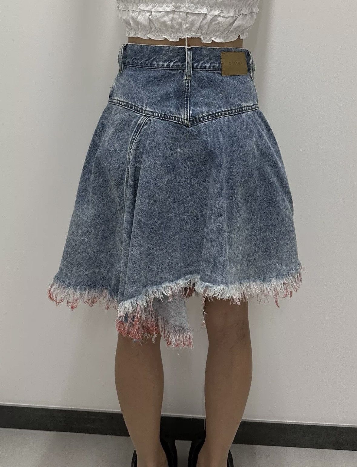 Diesel Diesel Crazy Asymmetric Denim Zip Flare Skirt Blue y2k XS Size 27" / US 4 / IT 40 - 7 Thumbnail
