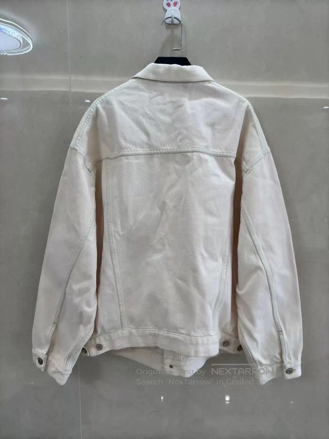 Balenciaga balenciaga white denim jacket with logo. Size US XS / EU 42 / 0 - 5 Thumbnail