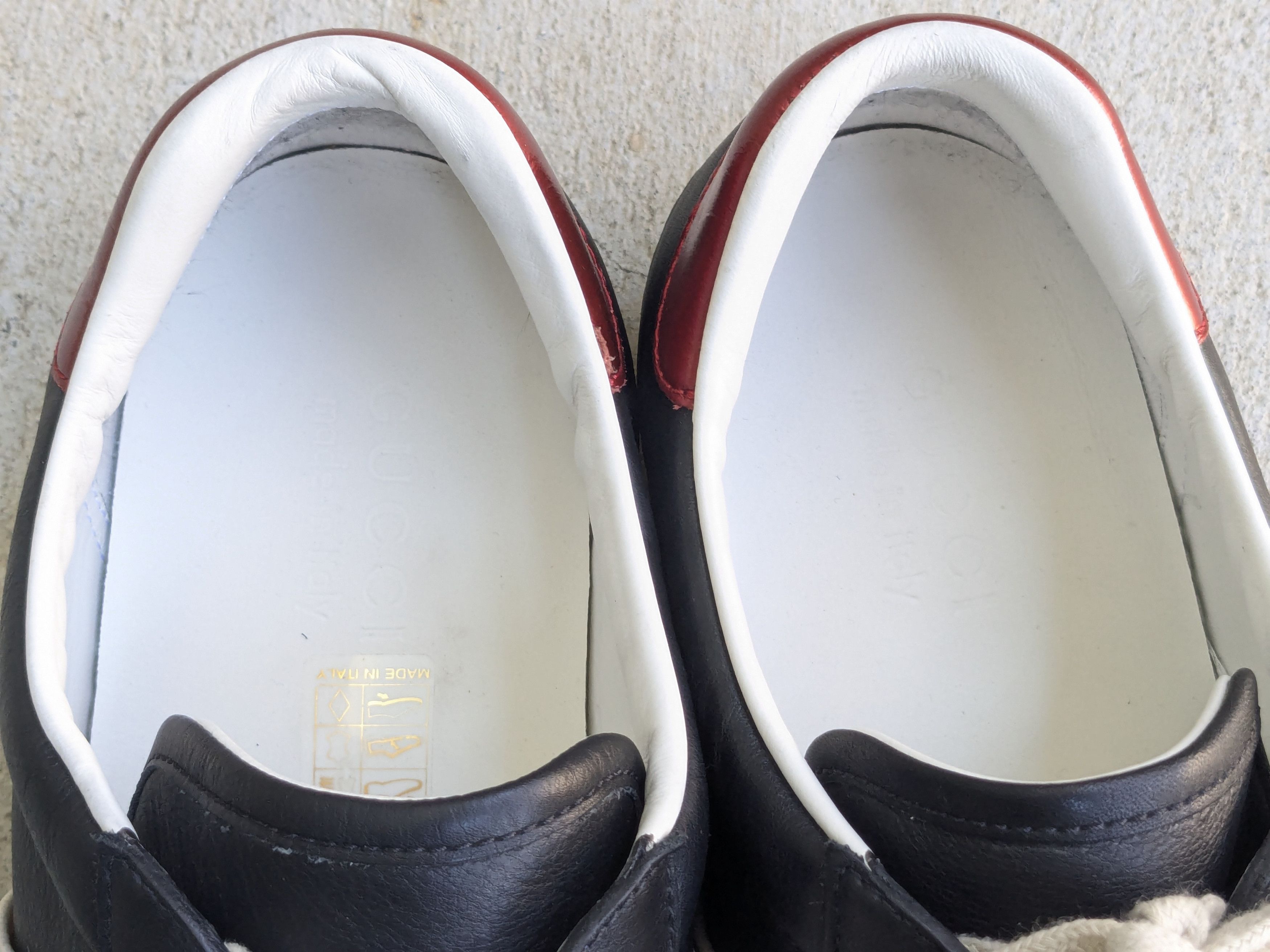 Gucci Gucci Ace Black Leather 8 Low Tops Web Elastic Size US 8 / EU 41 - 8 Thumbnail