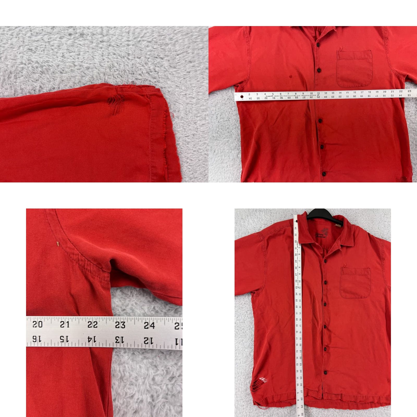 Tommy Bahama VINTAGE Tommy Bahama Shirt Mens Large Red Solid Button Up Silk Hawaiian Camp Beach READ Size US L / EU 52-54 / 3 - 9 Thumbnail