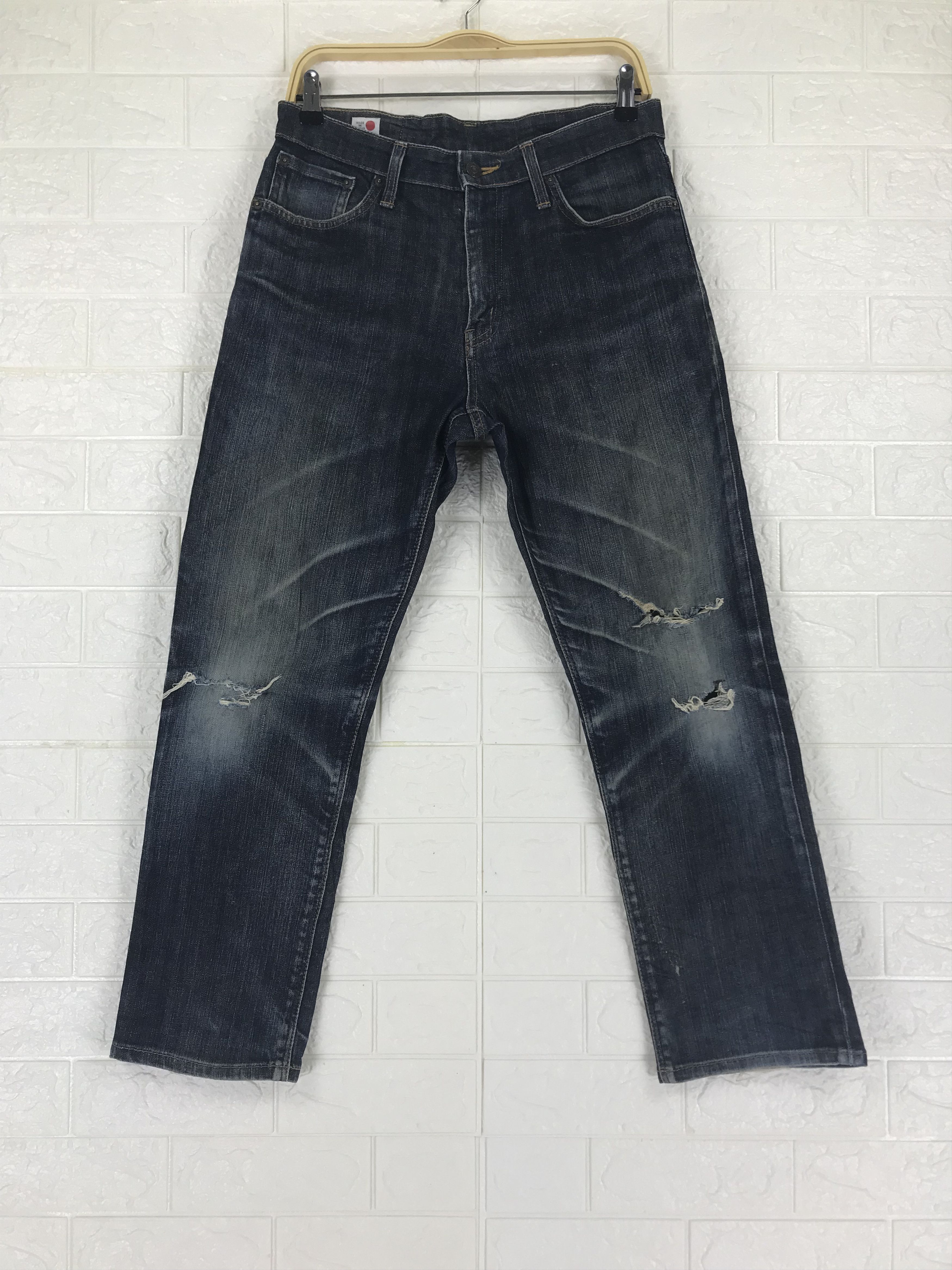 Edwin Vintage Edwin 503 Japanese Blue Ripped Jeans Size US 31 - 1 Thumbnail