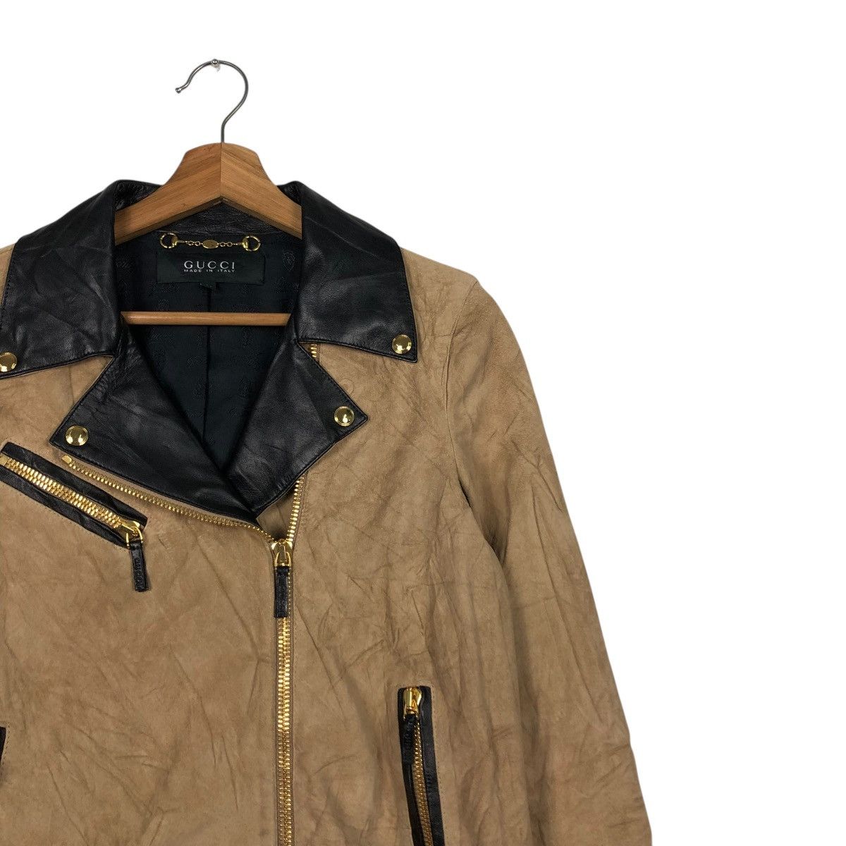 Gucci 🔥ARCHIVE PIG SKINS BIKER LEATHER JACKET GUCCI DOUBLE COLLAR Size US M / EU 48-50 / 2 - 8 Thumbnail