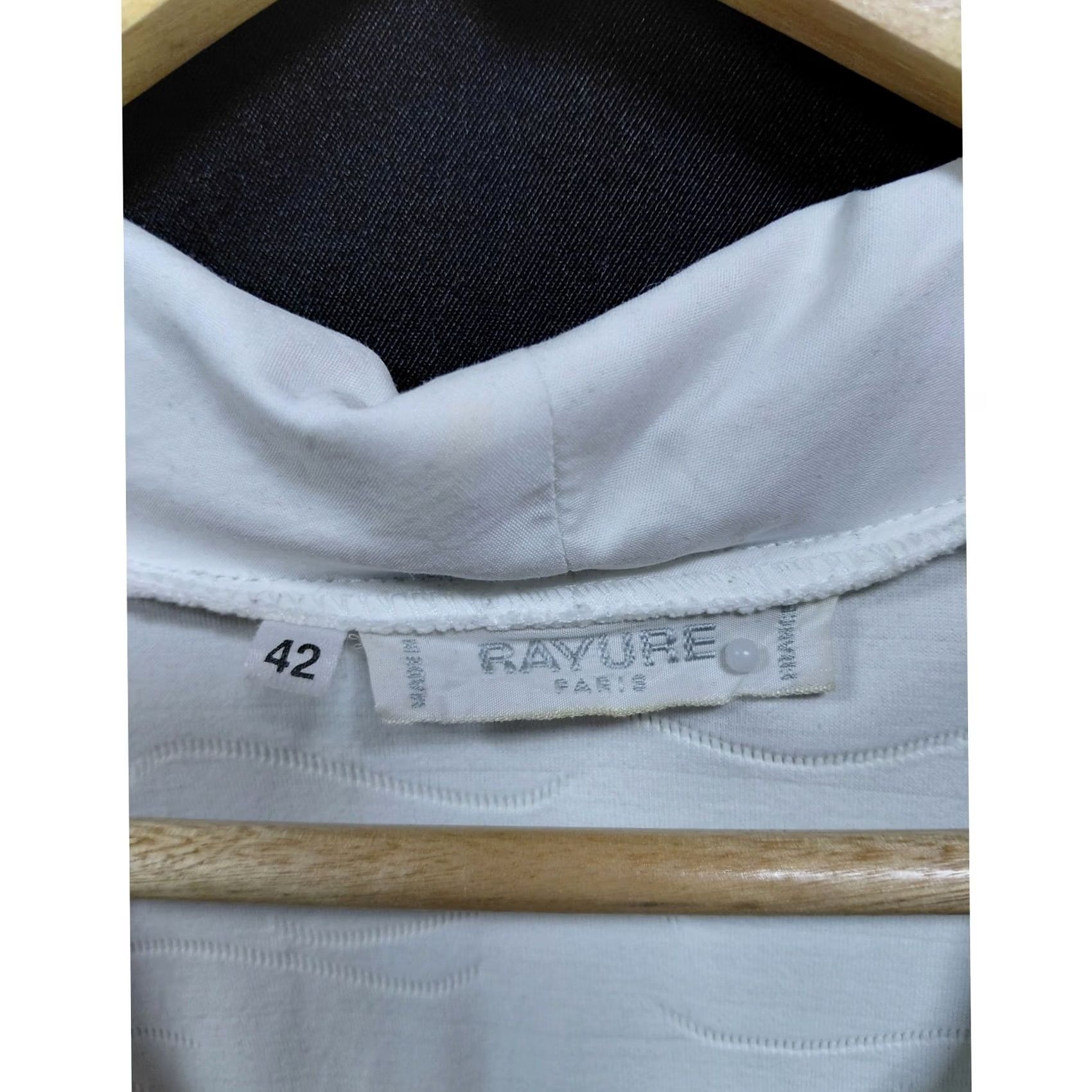 Vintage Rayure Paris Made in France Heather White Long Sleeve Top Textured Knit Size 42 Size M / US 6-8 / IT 42-44 - 4 Thumbnail