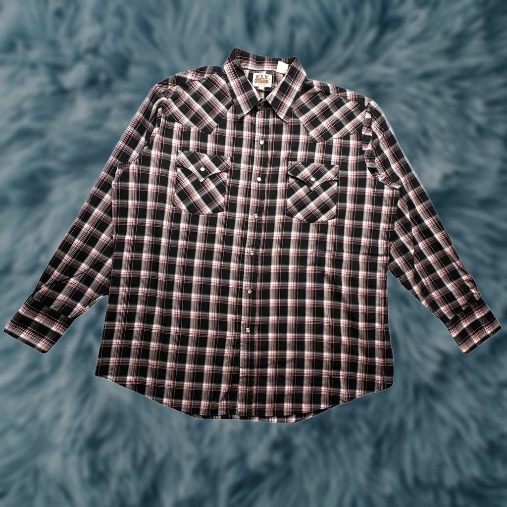 Vintage Vintage Ely Cattleman Pearl Snap Button Up Shirt Men XL Long Sleeve Red Black Plaid Workwear Shirt Mens XL Long Sleeve Red Black Pearls Snap Up Shirt Size US XL / EU 56 / 4 - 1 Thumbnail