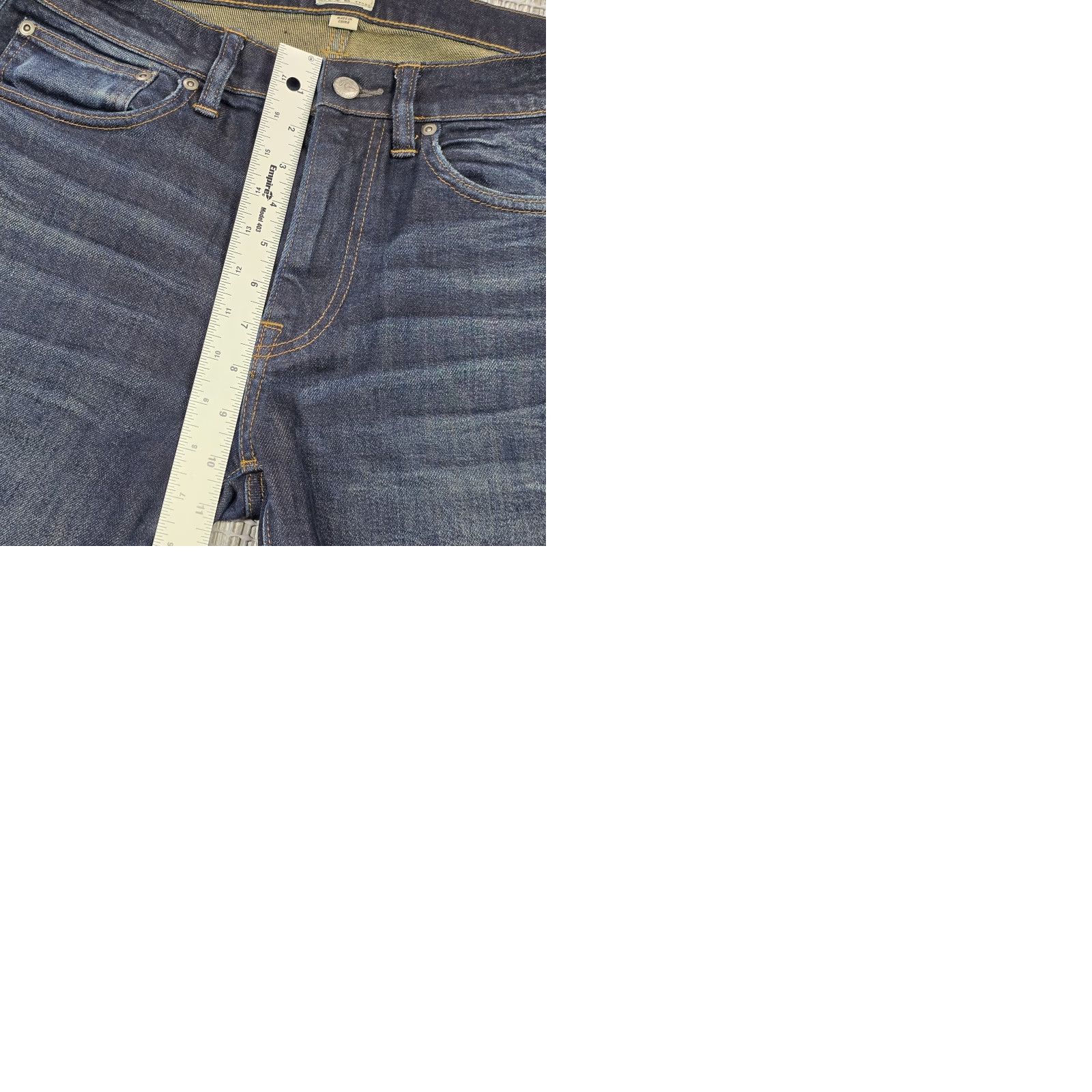 J.Crew J.CREW 250 Skinny Jeans Men 33 x 32 Distressed Stretch Japanese Kurabo Denim Blue (Dark) 5-Pocket Rise Mid-Skinny Fit Mens Jeans Size US 33 - 11 Thumbnail