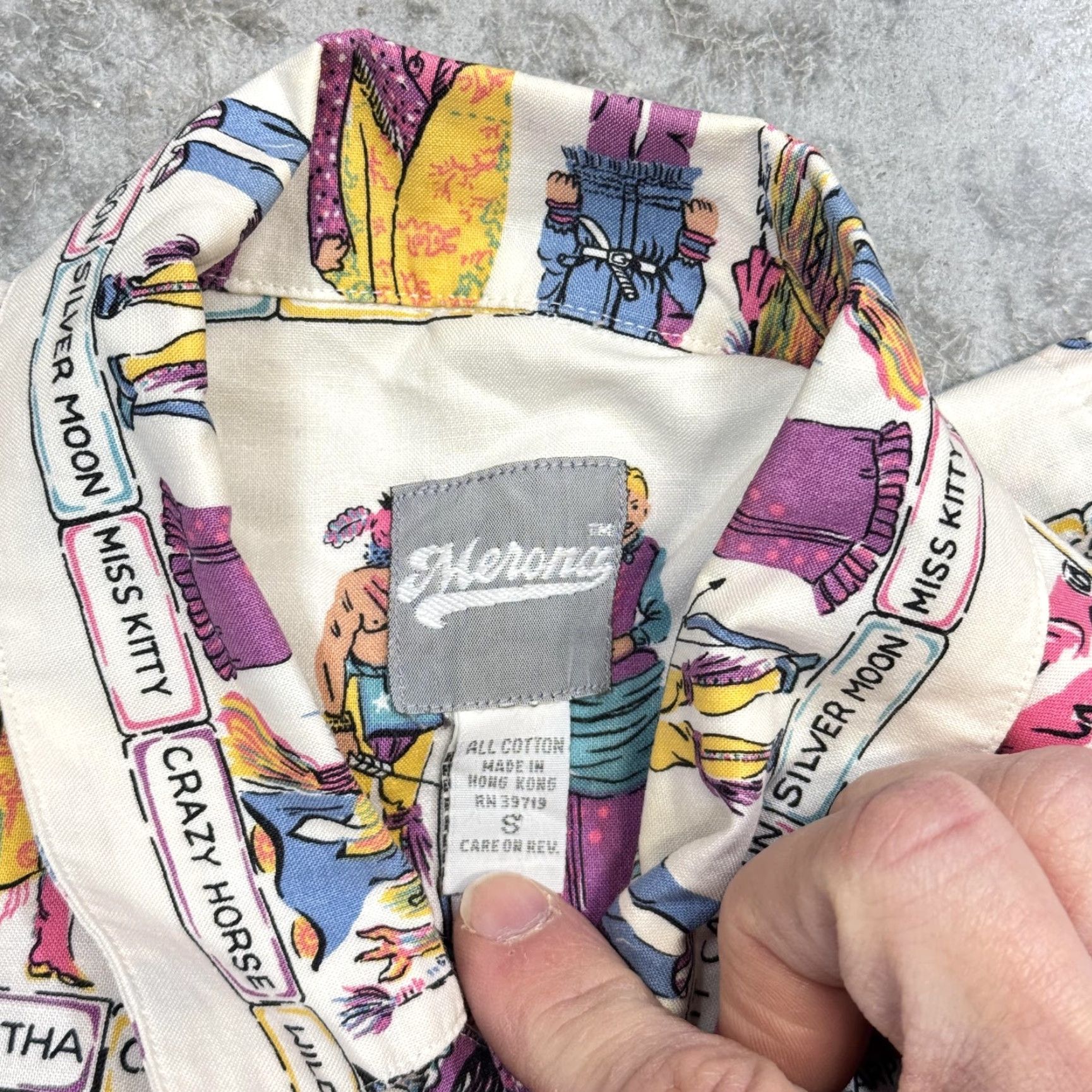 Merona VINTAGE Merona Shirt Mens Small Western Cowboy Graphic Print Button Front 80s Size US S / EU 44-46 / 1 - 4 Thumbnail