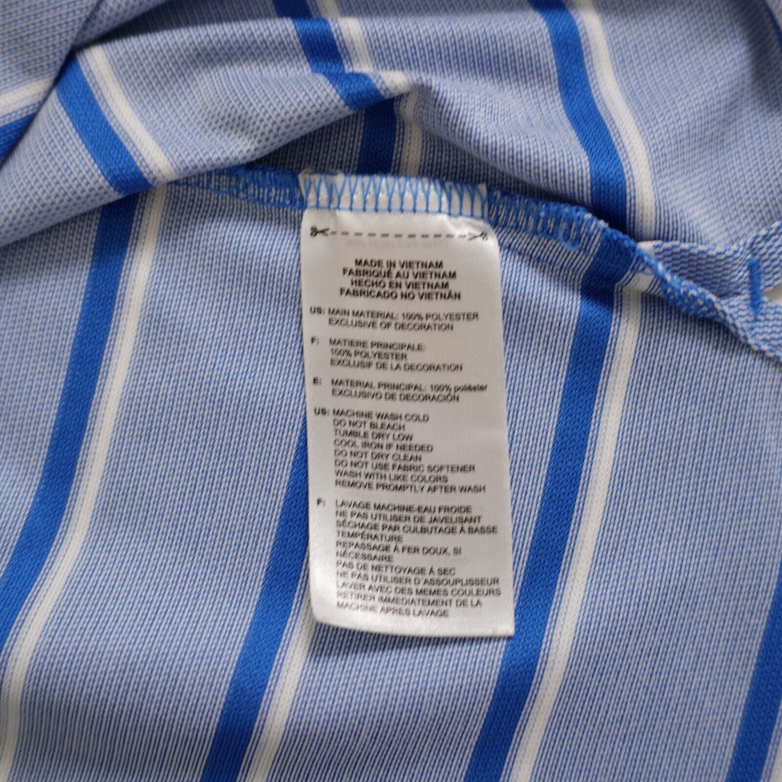 Adidas Adidas Blue Striped XL Collared Short Sleeve Polo Shirt Poly Size US XL / EU 56 / 4 - 10 Thumbnail