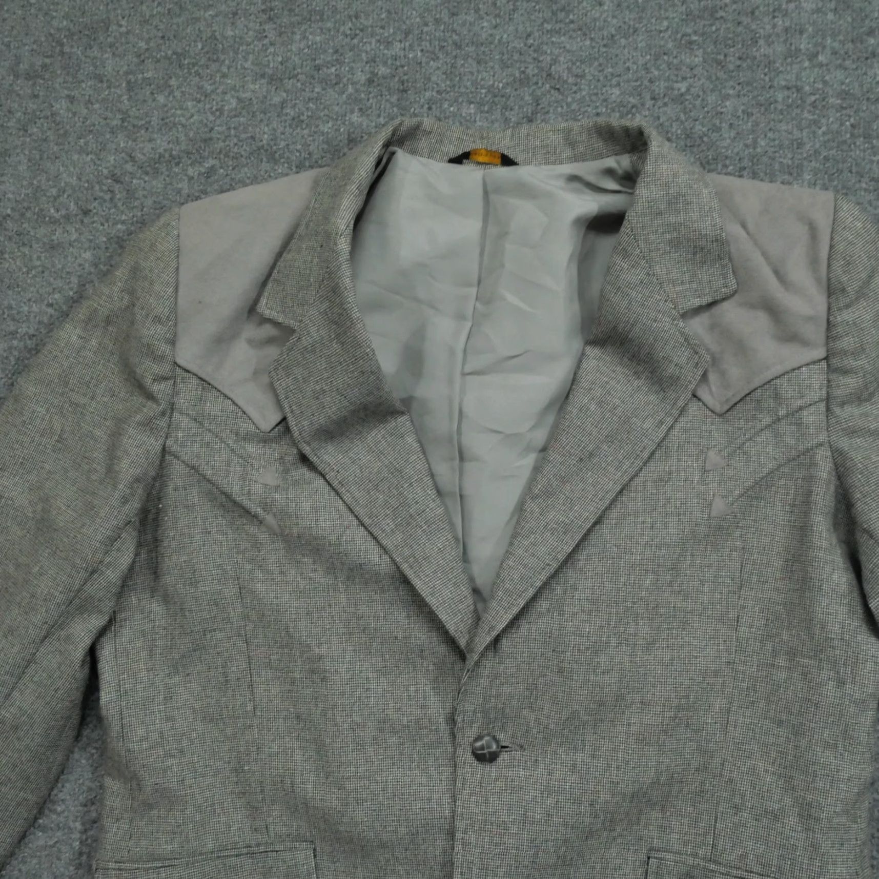 Vintage VINTAGE Pioneer Wear Jacket Blazer 44L 44 Long Grey Wool Blend Mens Size 44R - 2 Thumbnail