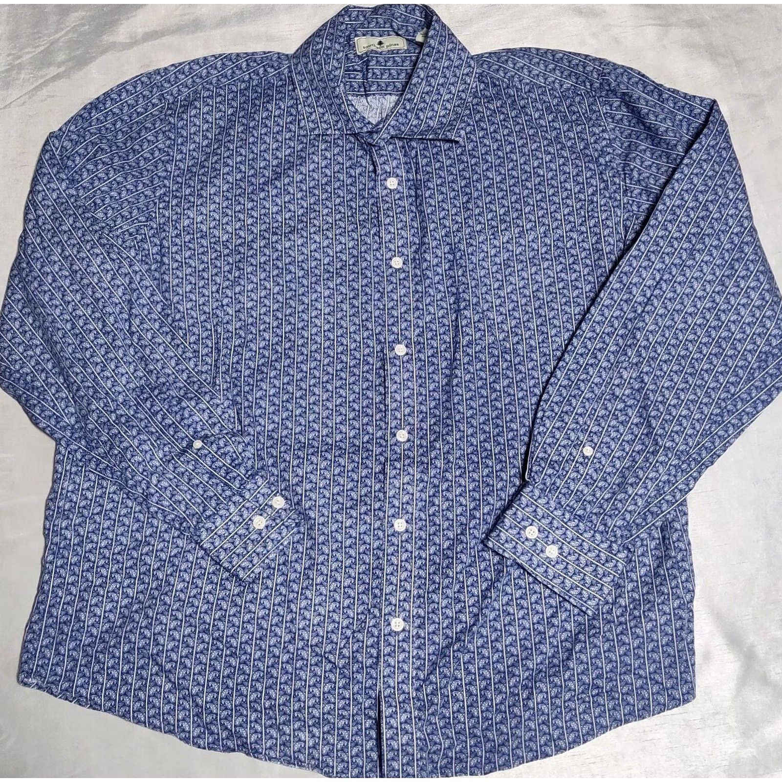 Vintage SOUTHERN PINES PAISLEY AOP Men XL Blue Cotton Button Shirt Size US XL / EU 56 / 4 - 2 Thumbnail