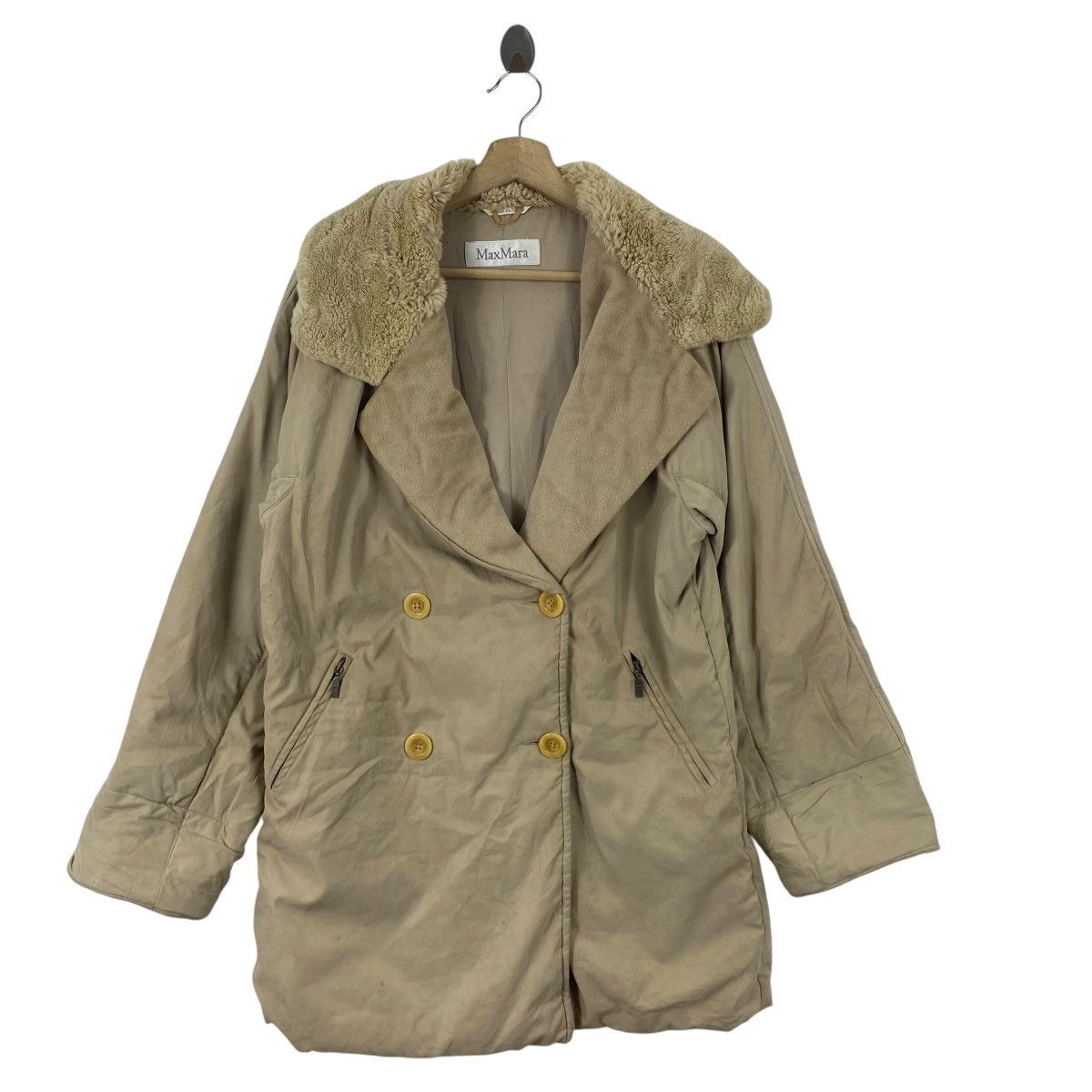 Max Mara Vintage MAXMARA Puffer Jacket Faux Fur Collar Double Size M / US 6-8 / IT 42-44 - 4 Thumbnail