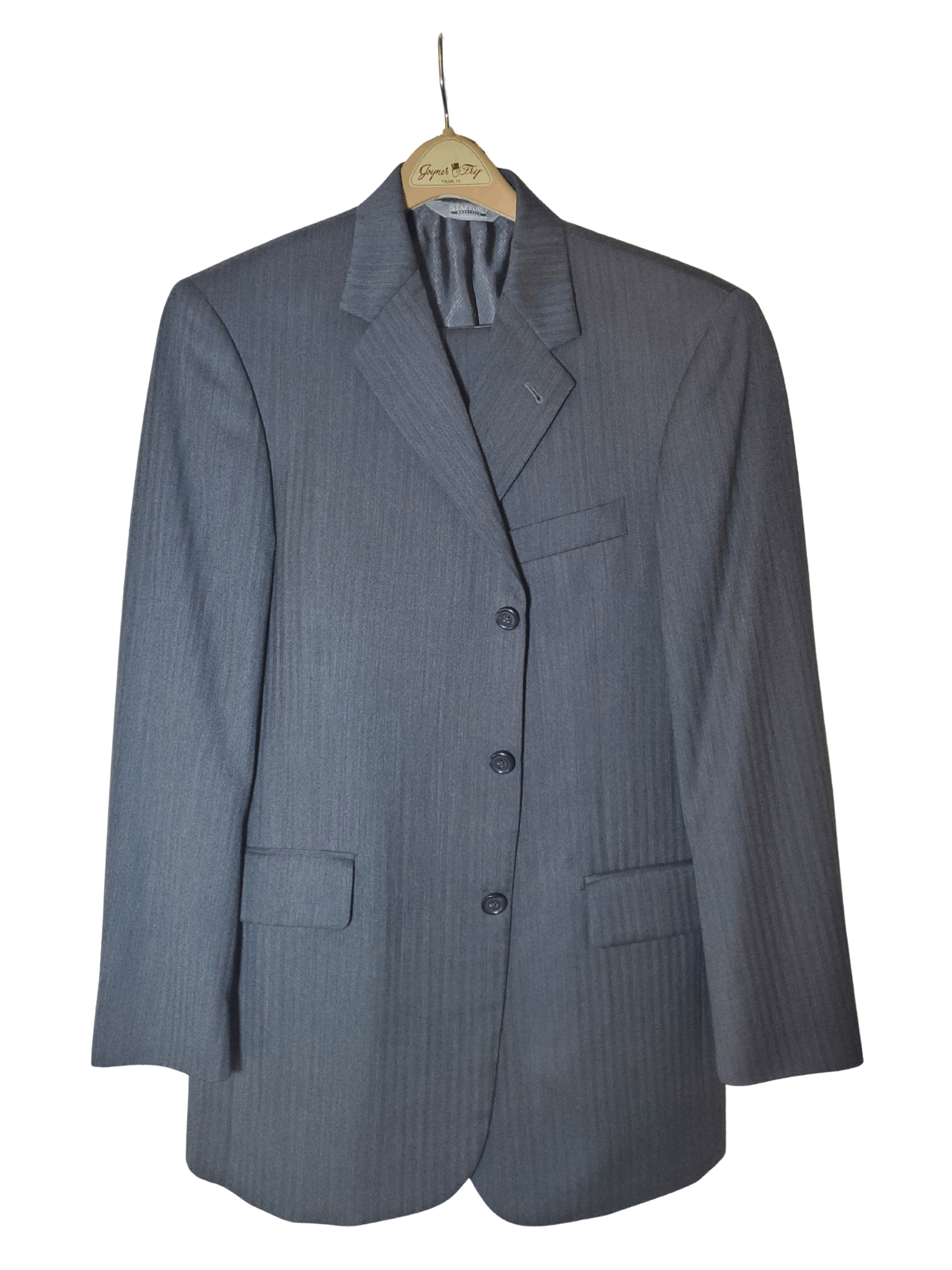 Stafford Classic Stafford 100% Wool Suit, Dark Gray - 38R / 30x32 Size 38R - 1 Thumbnail