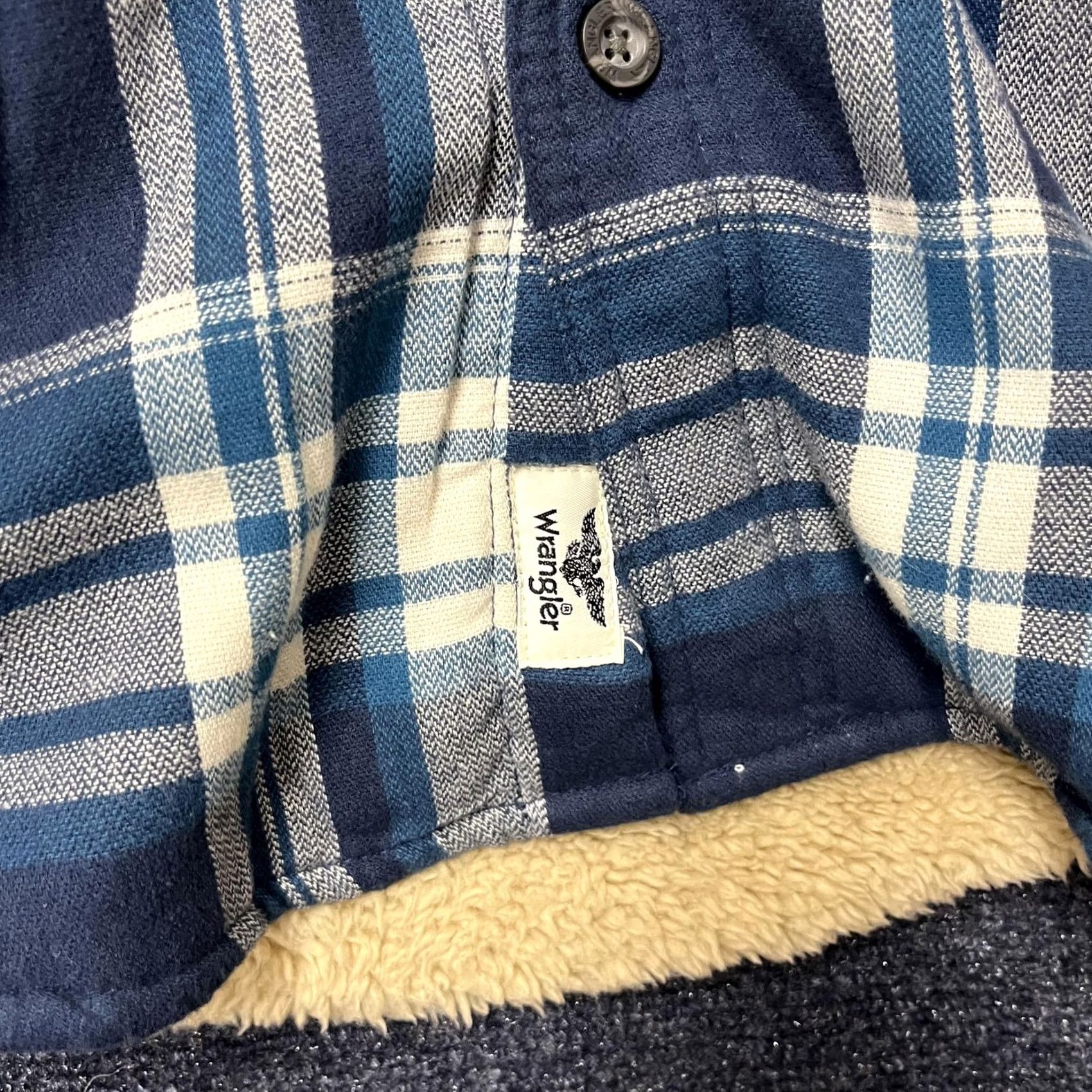 Wrangler Wrangler Shirt Jacket Mens Small Blue Plaid Sherpa Lined Flannel Button Front Size US S / EU 44-46 / 1 - 3 Thumbnail