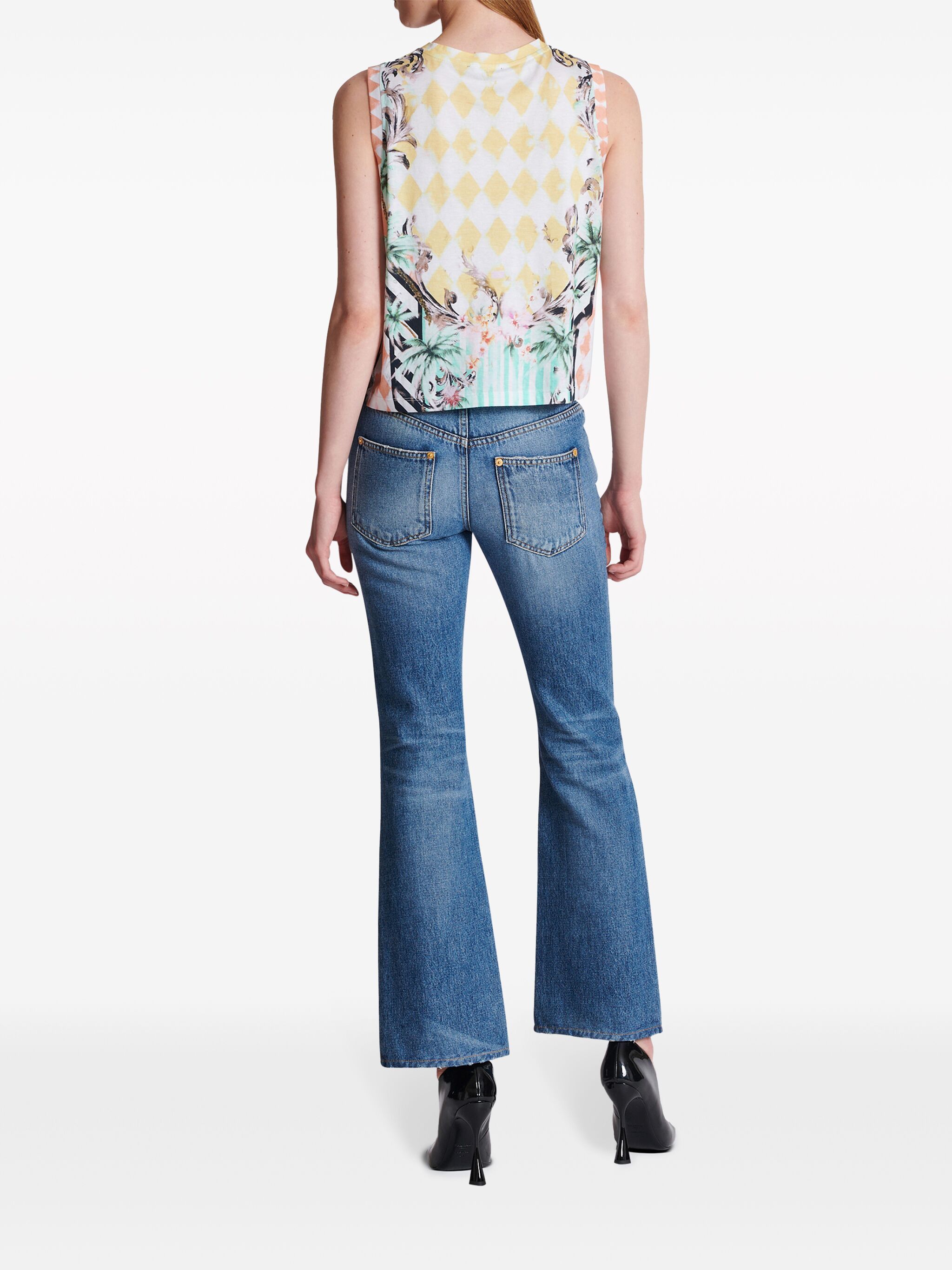 Balmain o1s1wg110125 Print Tank Top in Multicolor Size S / US 4 / IT 40 - 4 Thumbnail