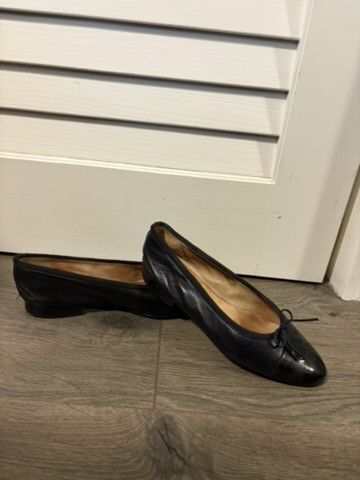 Chanel Chanel Interlocking CC Leather Ballet Flats Black Size US 8.5 / IT 38.5 - 5 Thumbnail