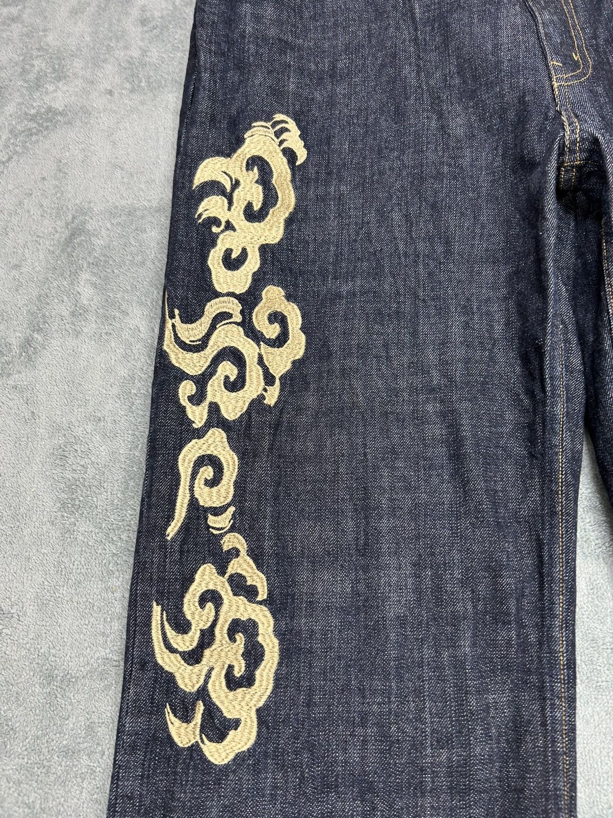 Kamakura Karakuri Tamashii Fujin Raijin Denim S0250 Size US 35 - 3 Thumbnail
