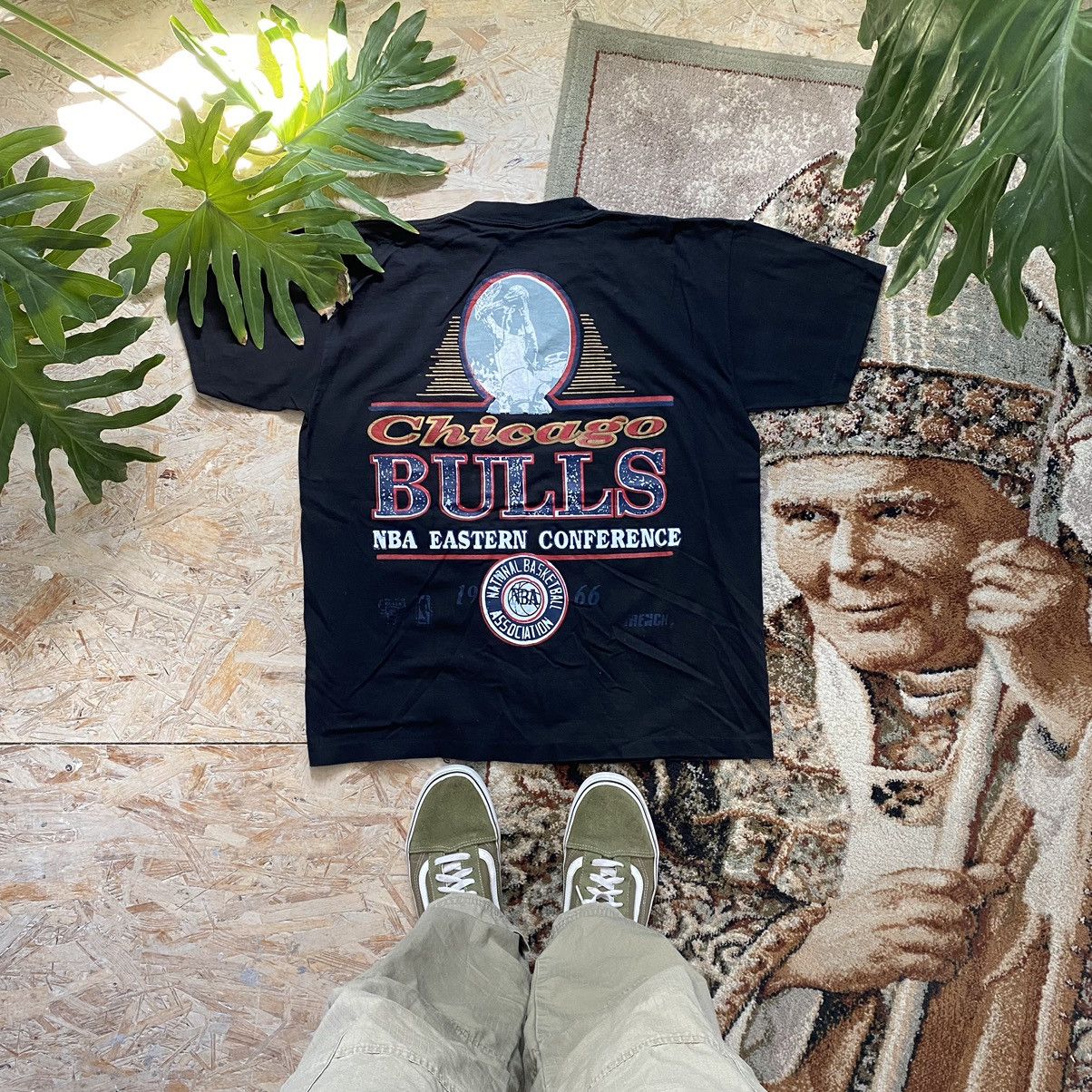 image of Vintage 1966 Chicago Bulls 3D Emblem Nba T Shirt Grail in Black, Men's (Size Medium)