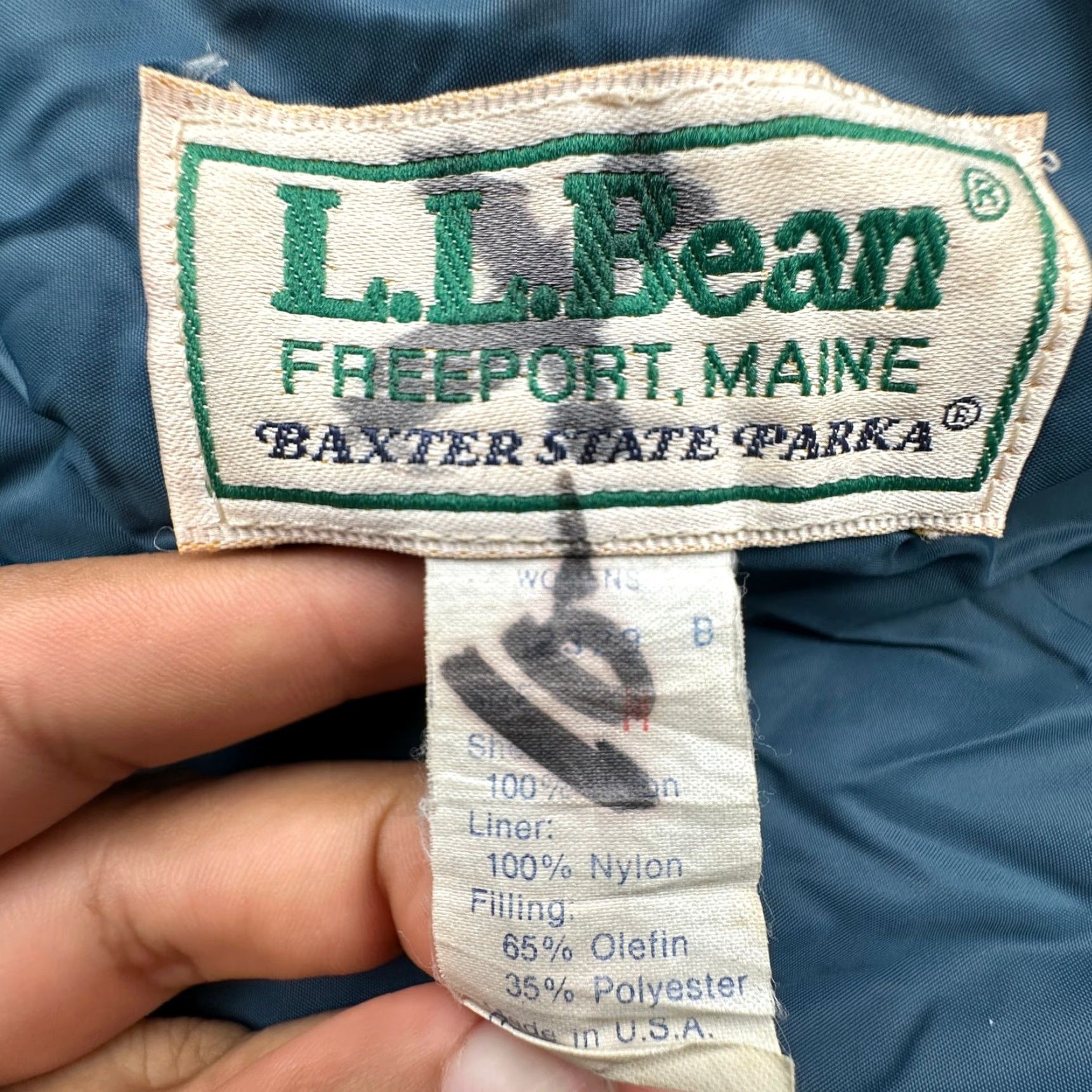 Vintage VINTAGE LL Bean Baxter State Parka Jacket Coat Womens Medium Hooded Navy Puffer Jacket Coat Size M / US 6-8 / IT 42-44 - 2 Thumbnail