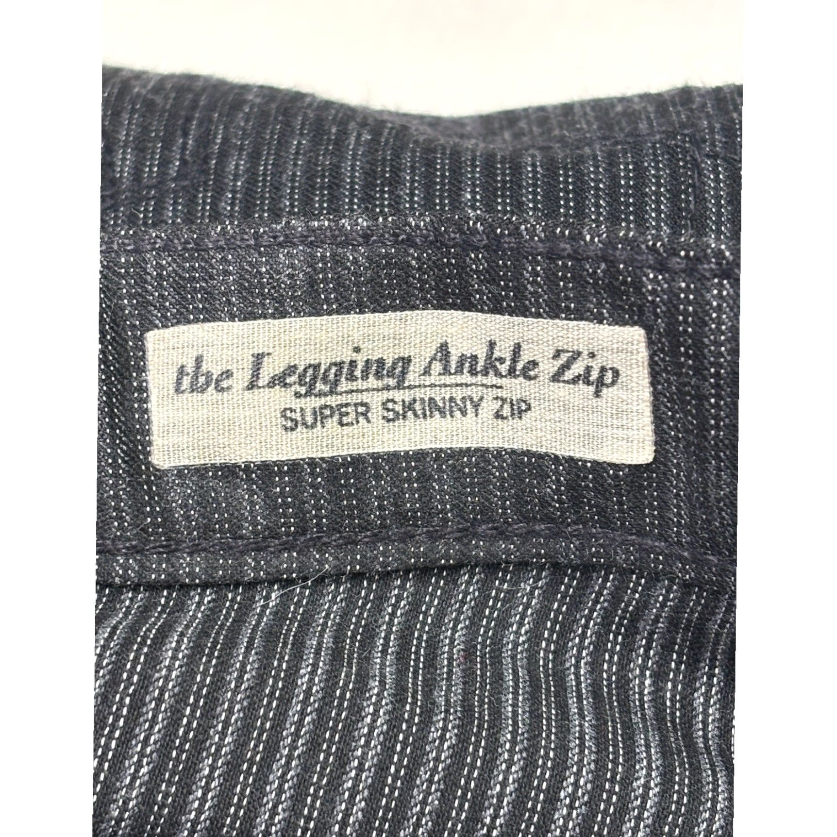 Vintage AG Adriano Goldschmied Legging Ankle Zip Pinstripe Skinny 25R W28 L28 USA Womens Pants Size 28" / US 6 / IT 42 - 7 Thumbnail