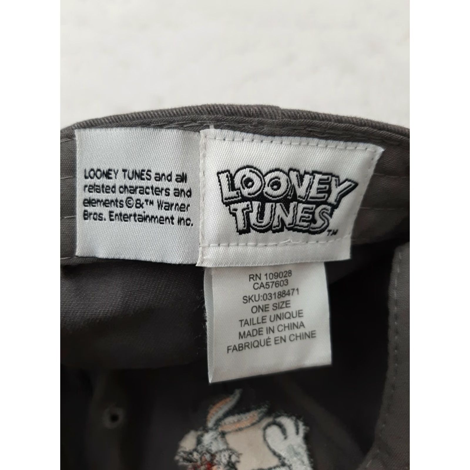 Vintage VINTAGE LOONEY TUNES HAT BUGS BUNNY Space Jam Basketball Cap HAT Mens Adjustable Gray Cap Size ONE SIZE - 4 Thumbnail