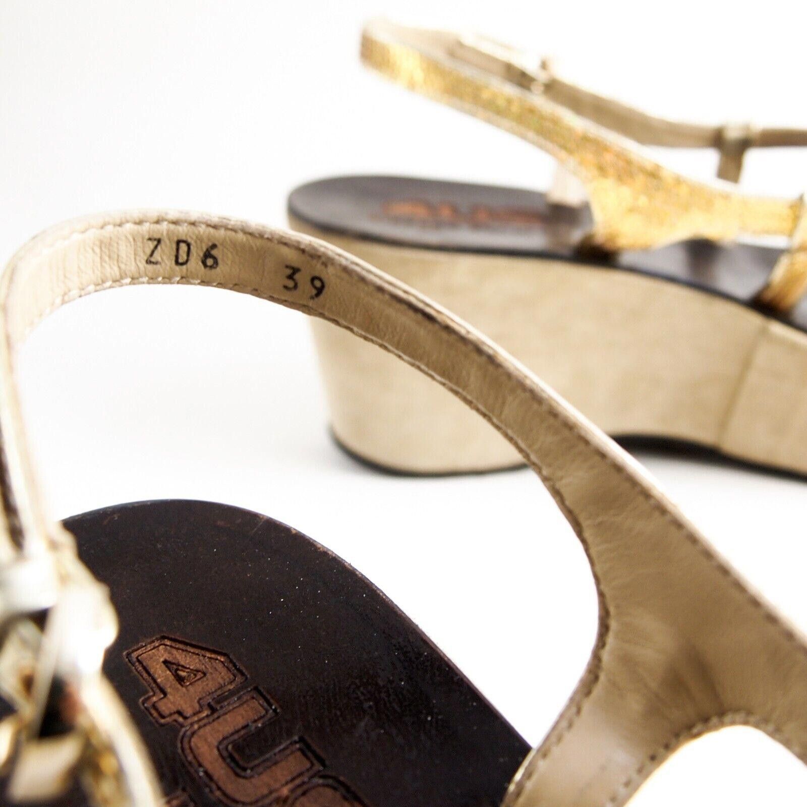 Paciotti Paciotti Wedge Sandals Strappy Gold Sequins US 9 EU 39 Size US 9 / IT 39 - 6 Thumbnail