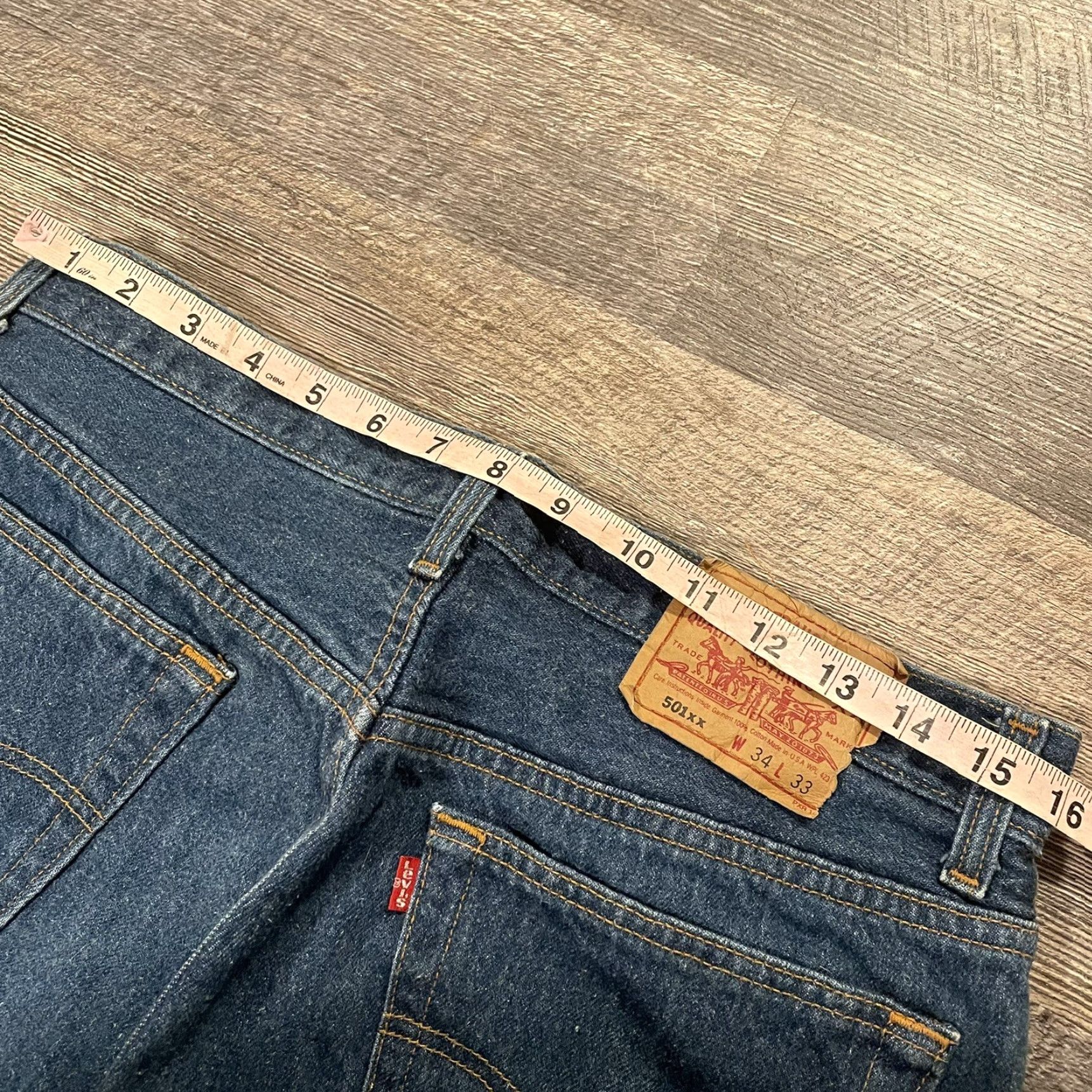 Levi's VINTAGE Levi’s 501 Jeans Mens Denim Dark Wash 32 x 30 USA 1990s Straight Size US 32 / EU 48 - 6 Thumbnail
