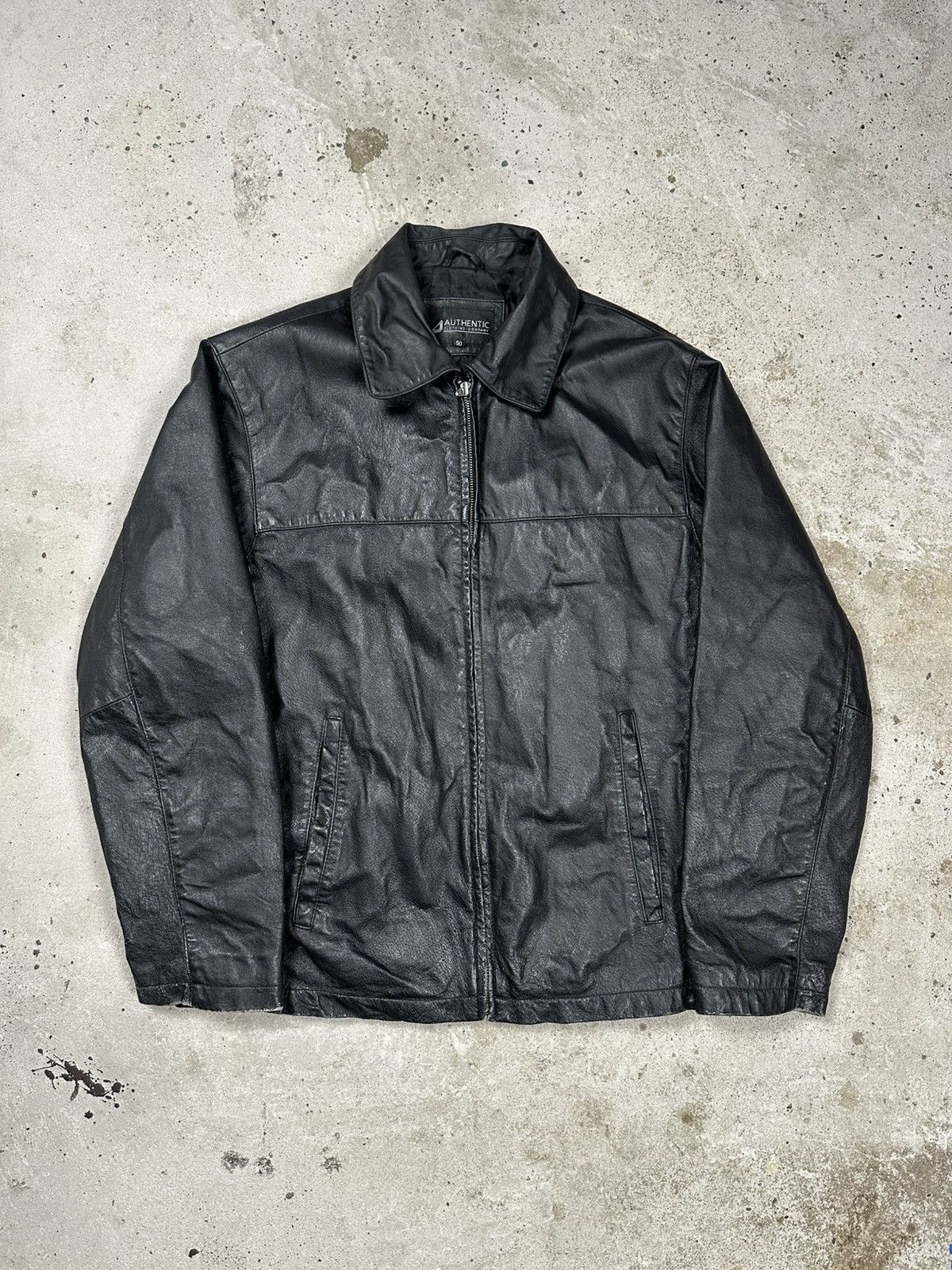Vintage Vintage 90s Black Utility Leather Bomber Jacket Size US M / EU 48-50 / 2 - 1 Thumbnail