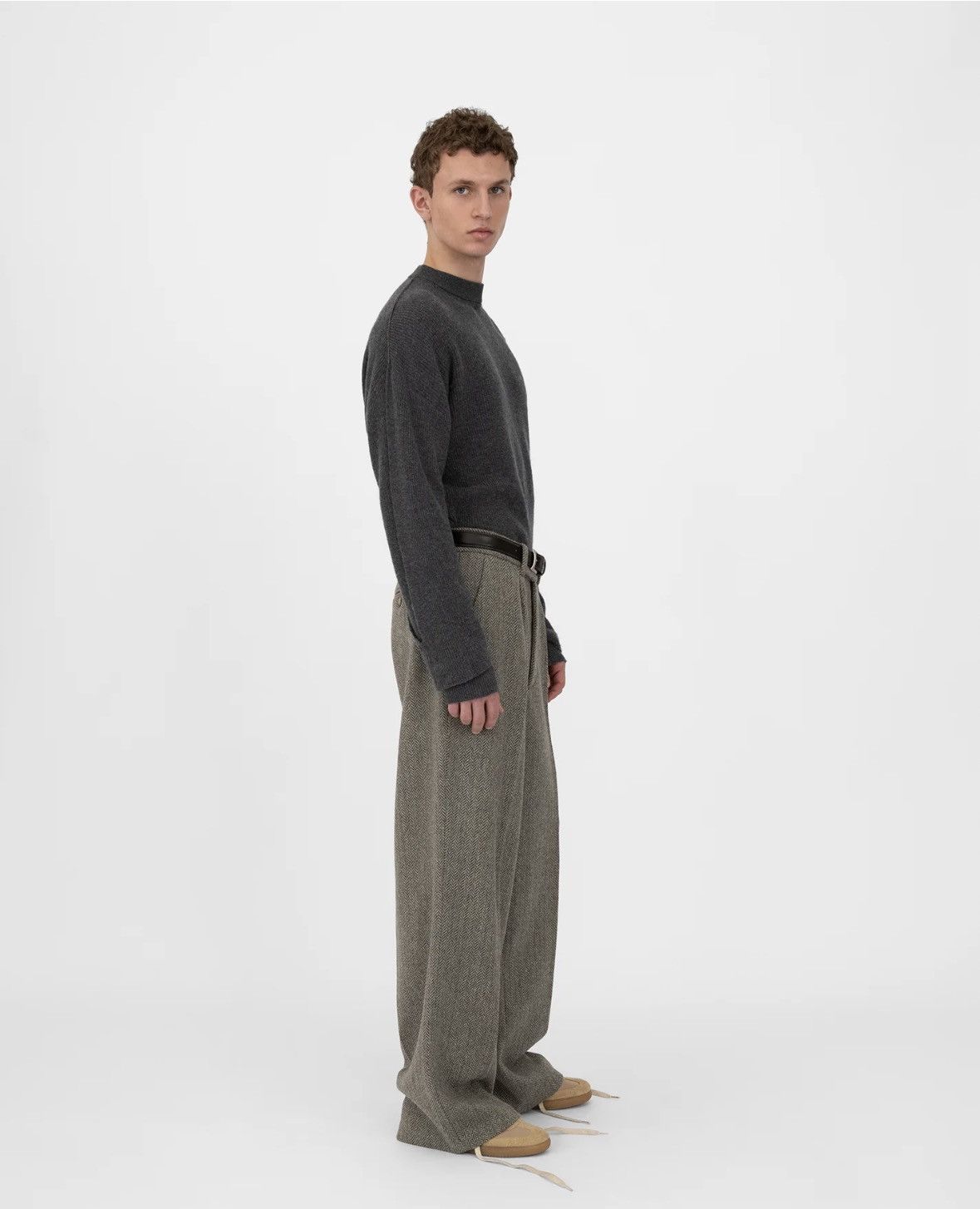 Other O.Files HERRINGBONE WOOL TROUSERS in green/grey Size US 32 / EU 48 - 5 Thumbnail