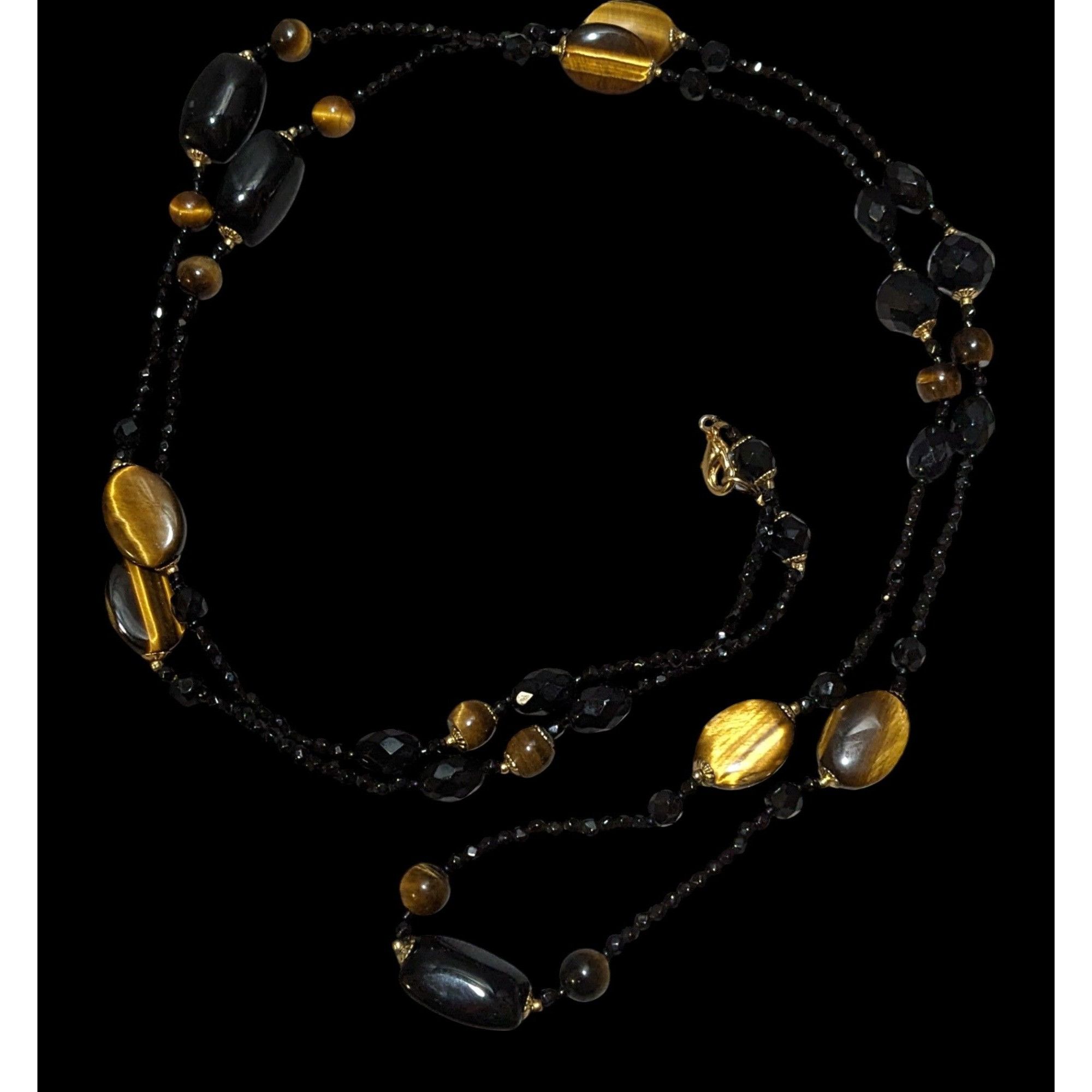 Other Vintage Elegant Tigereye Glass Beaded Necklace Size ONE SIZE - 1 Thumbnail