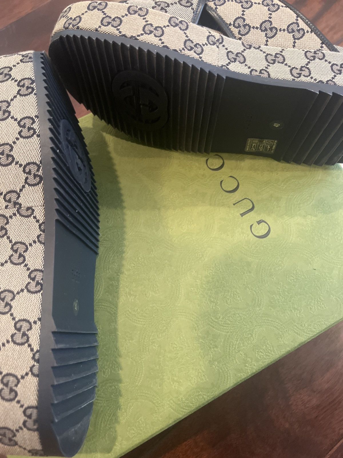 Gucci Monogram Criss Cross Platform Slide Sandals Size US 9.5 / IT 39.5 - 5 Thumbnail