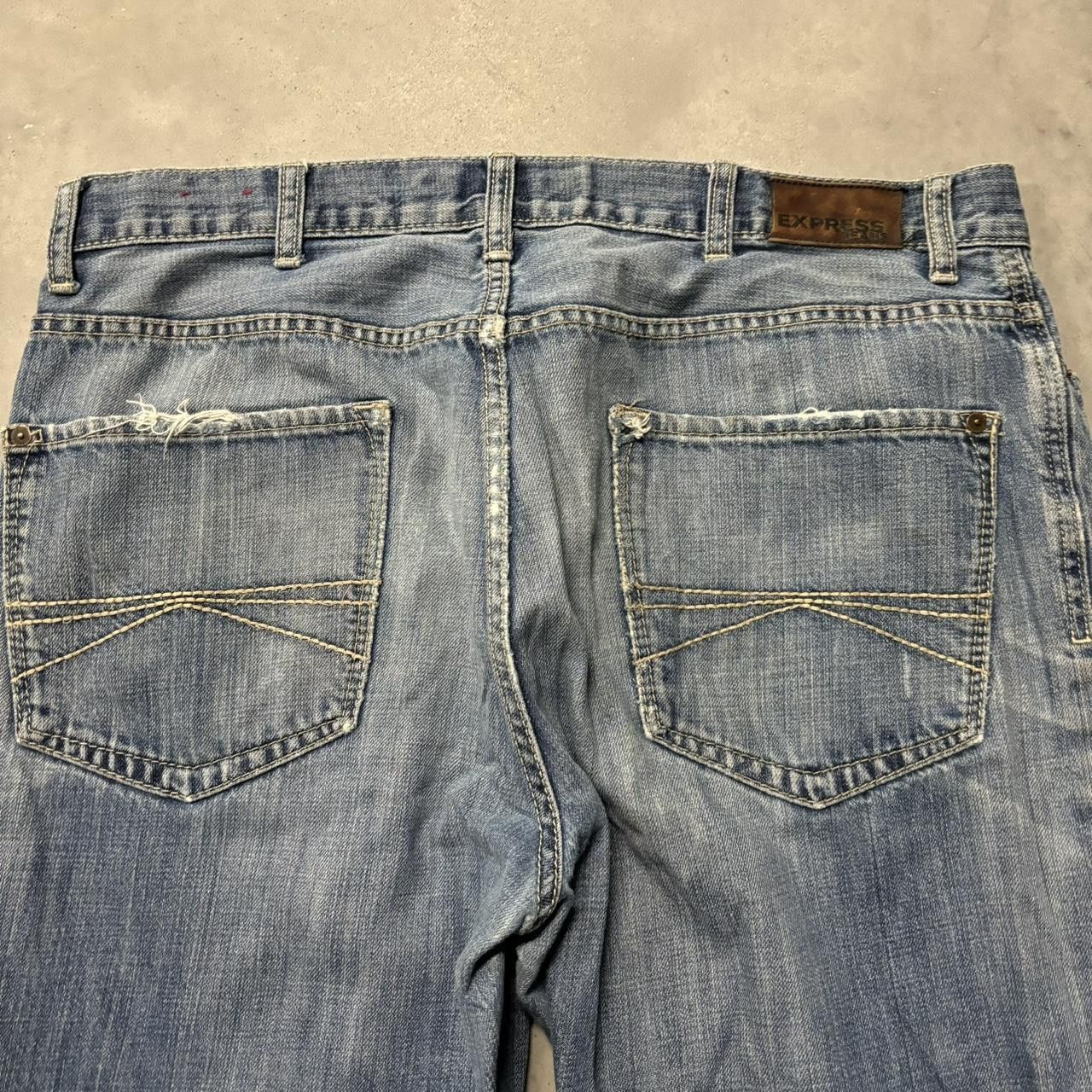Japanese Brand × Vintage Crazy Vintage Y2K/2000s Grunge Distressed Dark Wash Skater Denim Jeans! Size US 38 / EU 54 - 7 Thumbnail