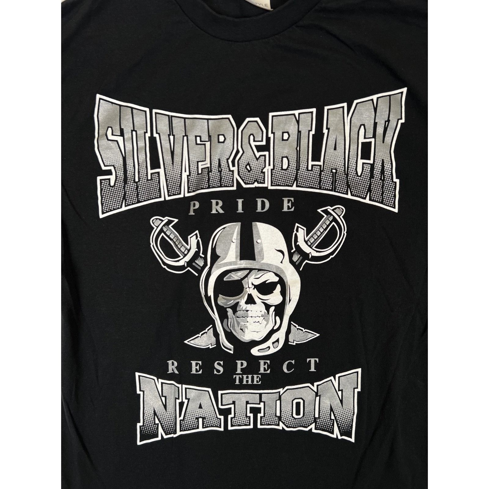 Gildan VTG Oakland Raiders T-Shirt Black Silver Pride Respect The N Size US M / EU 48-50 / 2 - 2 Thumbnail
