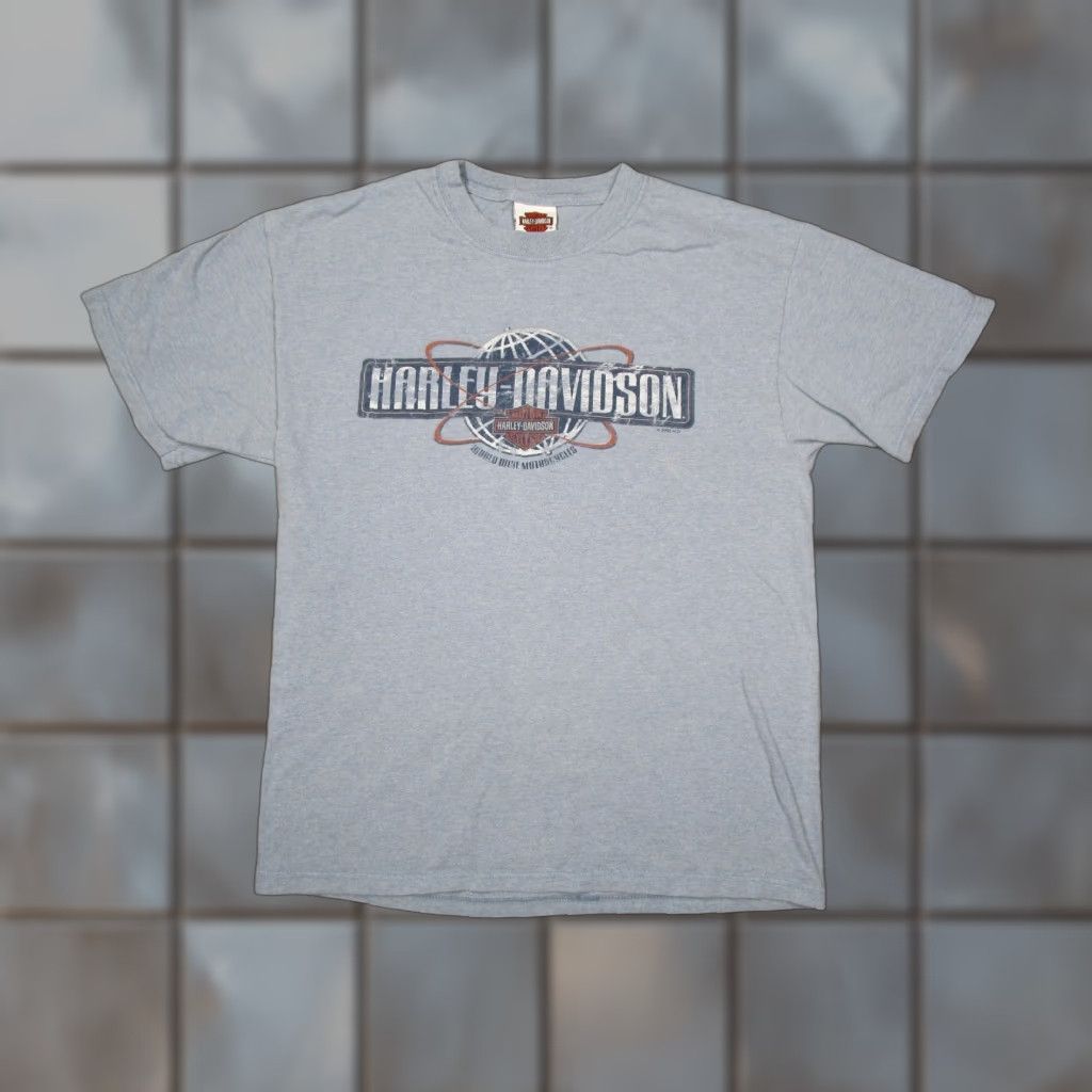 Harley Davidson Harley-Davidson Shirt Mens Large Blue RK Stratman 2008 Myrtle Beach Double Sided T-Shirt USA Motorcycle Retro Size US L / EU 52-54 / 3 - 1 Thumbnail